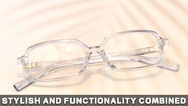 SODQW Retro Fake Glasses Blue Light Glasses for Women Trendy Vintage Small Rectangle Eyewear with Non Prescription Lens, Clear