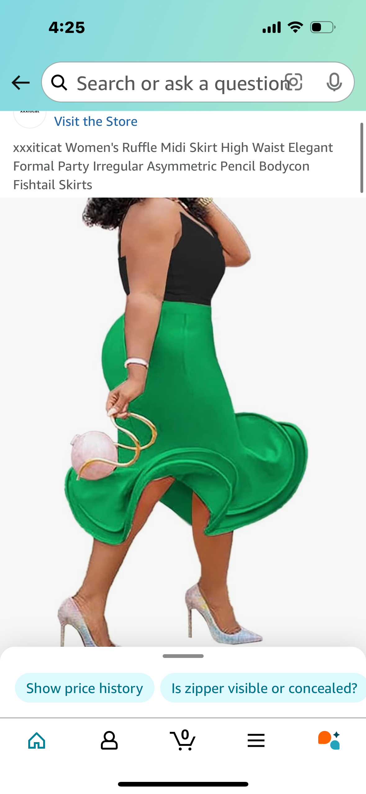 Women's Ruffle Midi Skirt High Waist (Size X-Large)