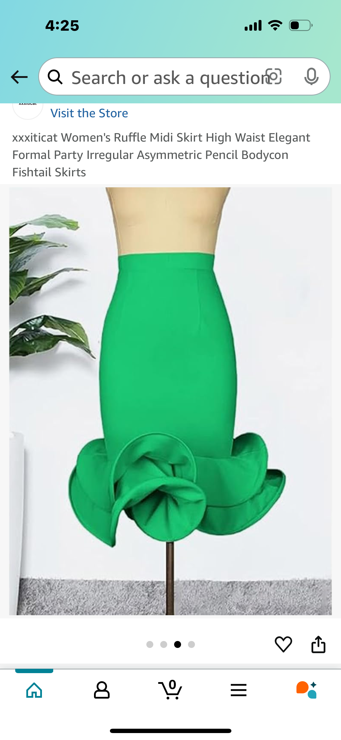 Women's Ruffle Midi Skirt High Waist (Size X-Large)