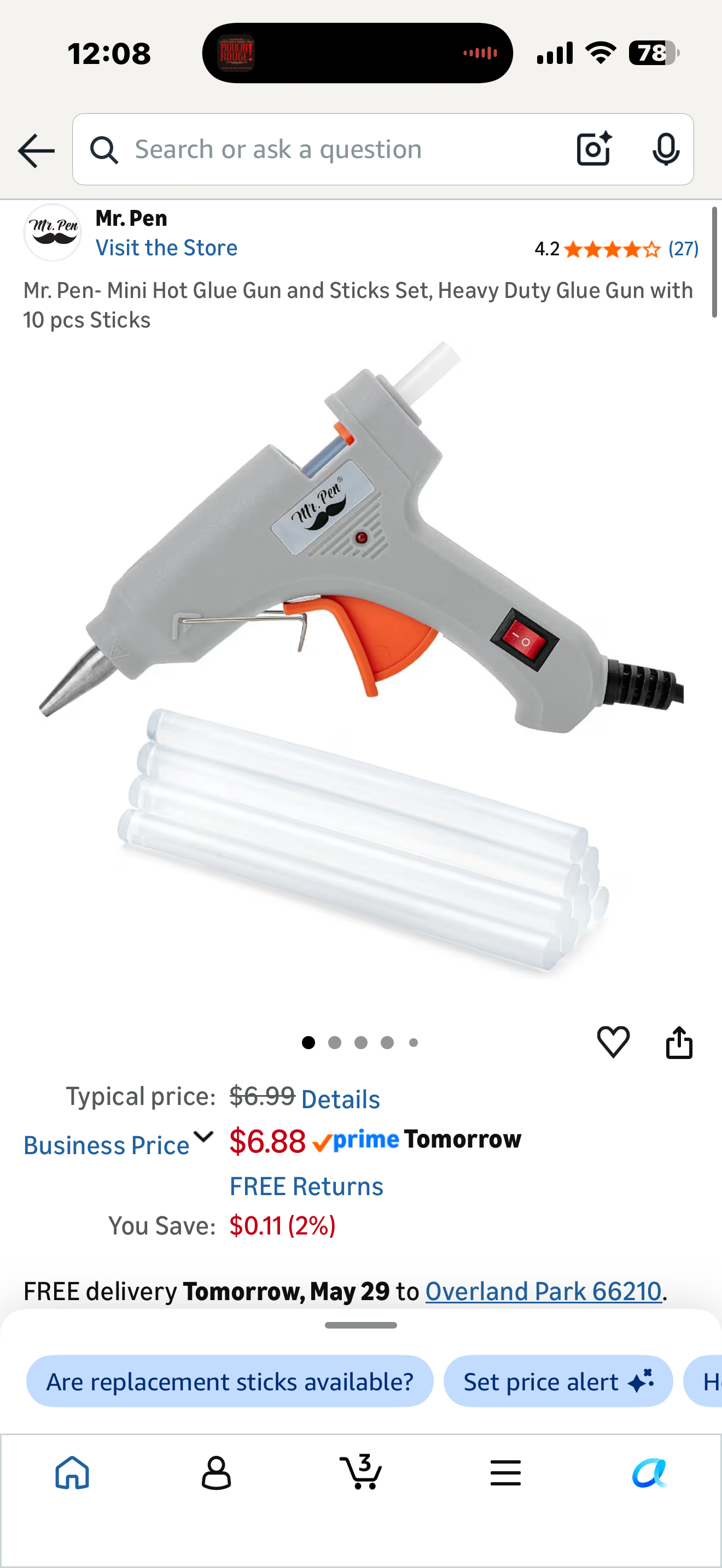 Mr. Pen- Mini Hot Glue Gun and Sticks Set, Heavy Duty Glue Gun with 10 pcs Sticks