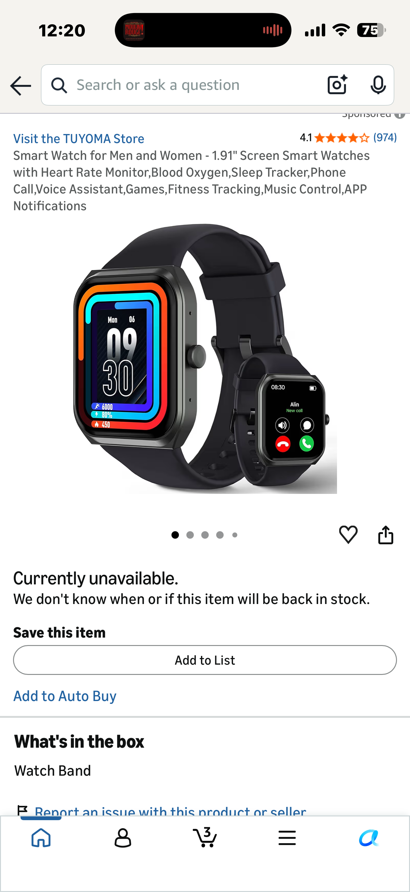 Smart Watch for Men and Women - 1.91" Screen Smart Watches with Heart Rate Monitor,Blood Oxygen,Sleep Tracker,Phone Call,Voice Assistant,Games,Fitness Tracking,Music Control,APP Notifications