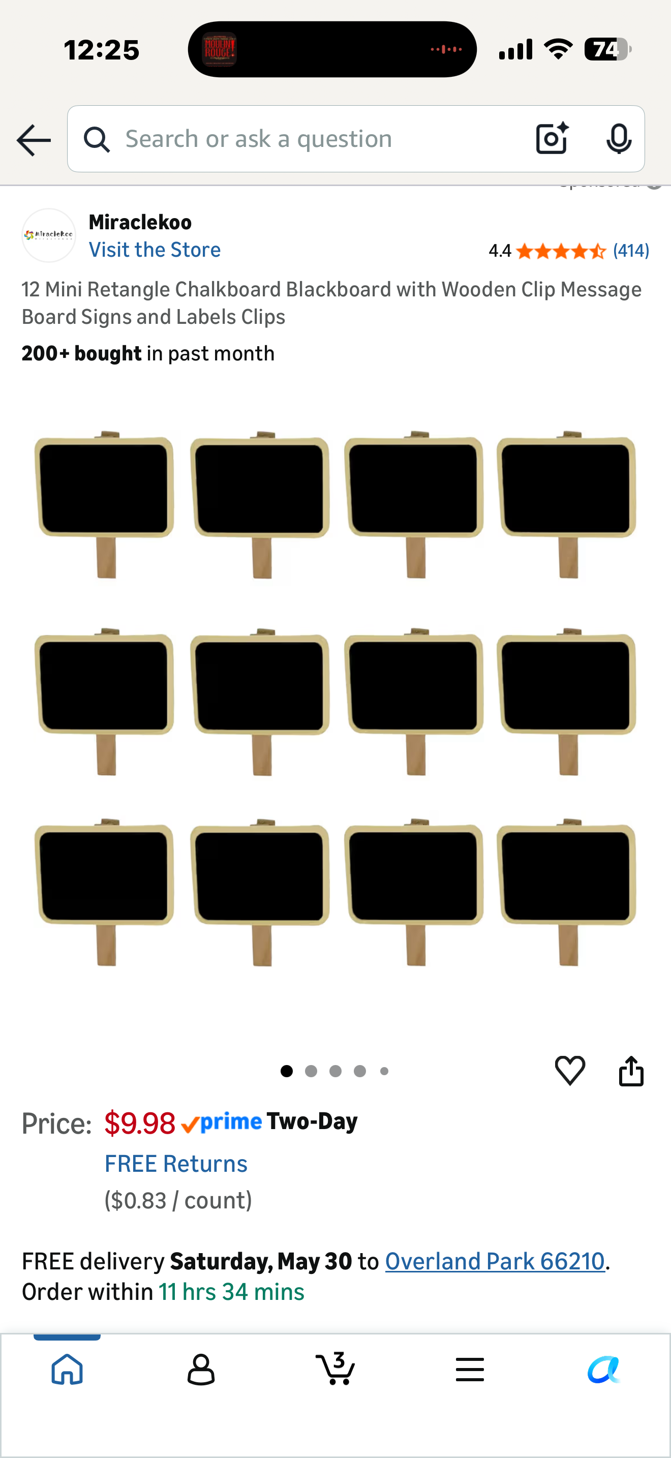 12 Mini Retangle Chalkboard Blackboard with Wooden Clip Message Board Signs and Labels Clips