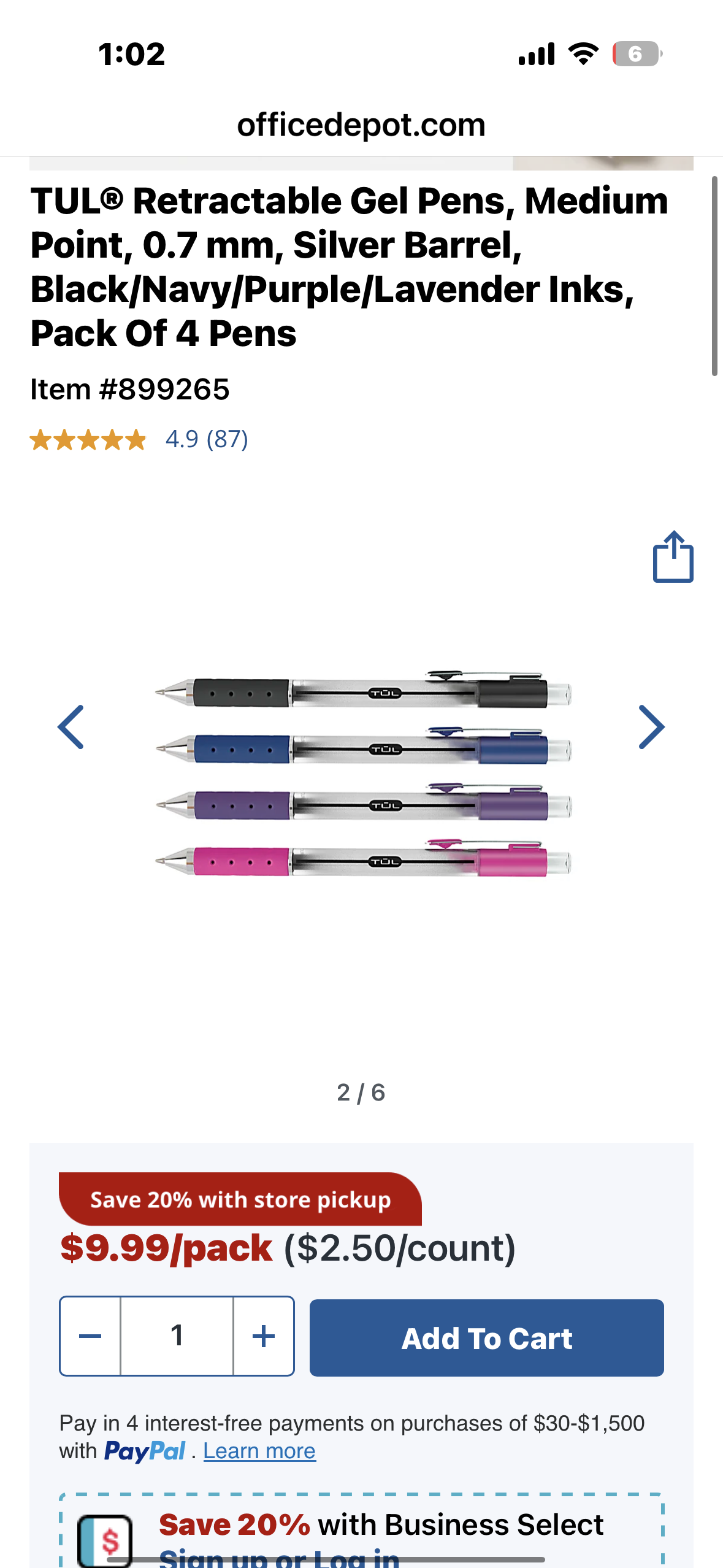 TUL® Retractable Gel Pens, Medium Point, 0.7 mm, Silver Barrel, Black/Navy/Purple/Lavender Inks, Pack Of 4 Pens