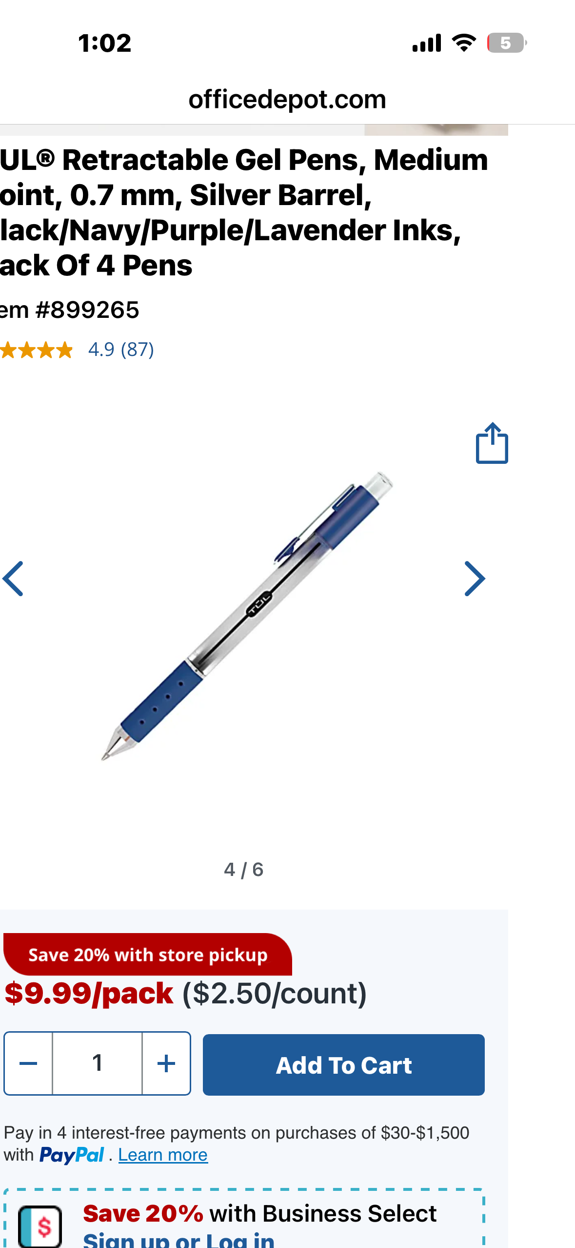 TUL® Retractable Gel Pens, Medium Point, 0.7 mm, Silver Barrel, Black/Navy/Purple/Lavender Inks, Pack Of 4 Pens