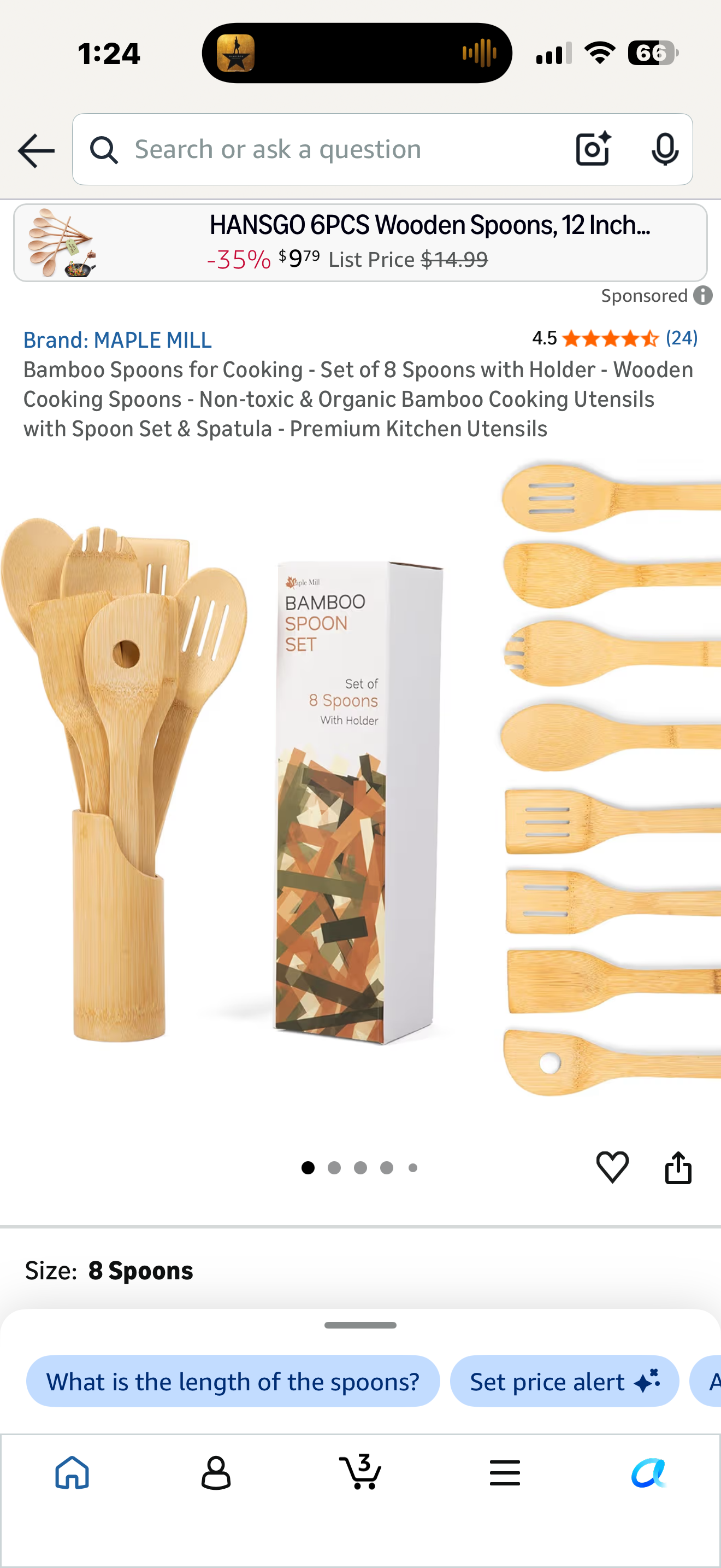 Bamboo Spoons for Cooking - Set of 8 Spoons with Holder - Wooden Cooking Spoons - Non-toxic & Organic Bamboo Cooking Utensils with Spoon Set & Spatula - Premium Kitchen Utensils