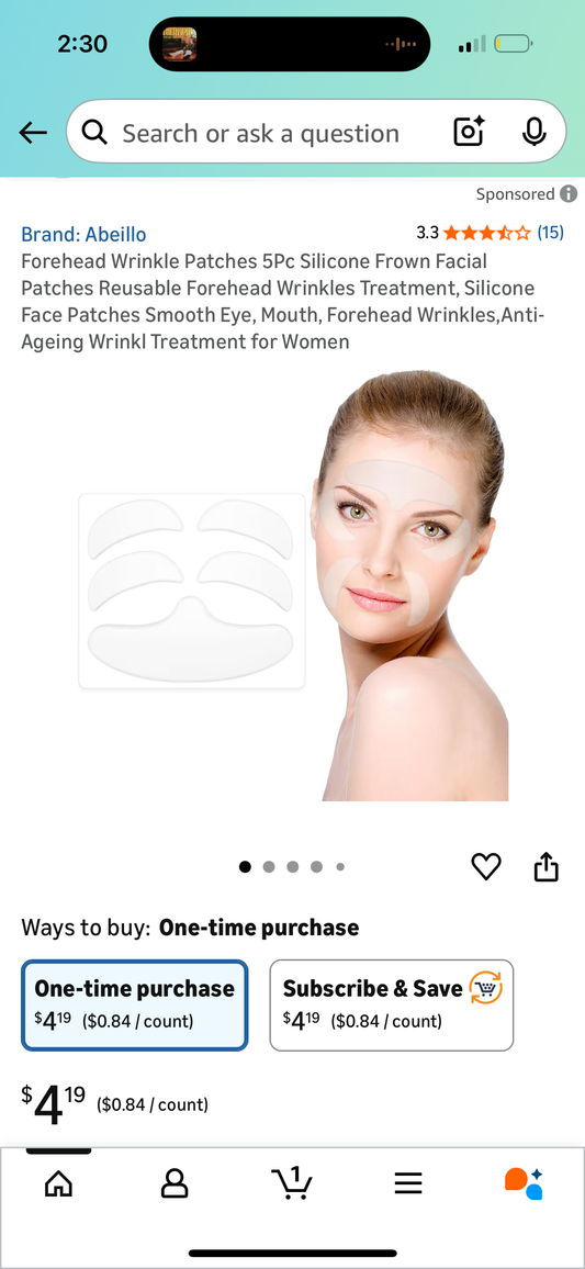 ‼️2 for $3‼️ Forehead Wrinkle Patches 5Pc Silicone Frown Facial Patches Reusable Forehead Wrinkles Treatment, Silicone Face Patches Smooth Eye, Mouth, Forehead Wrinkles,Anti-Ageing Wrinkl Treatment for Women