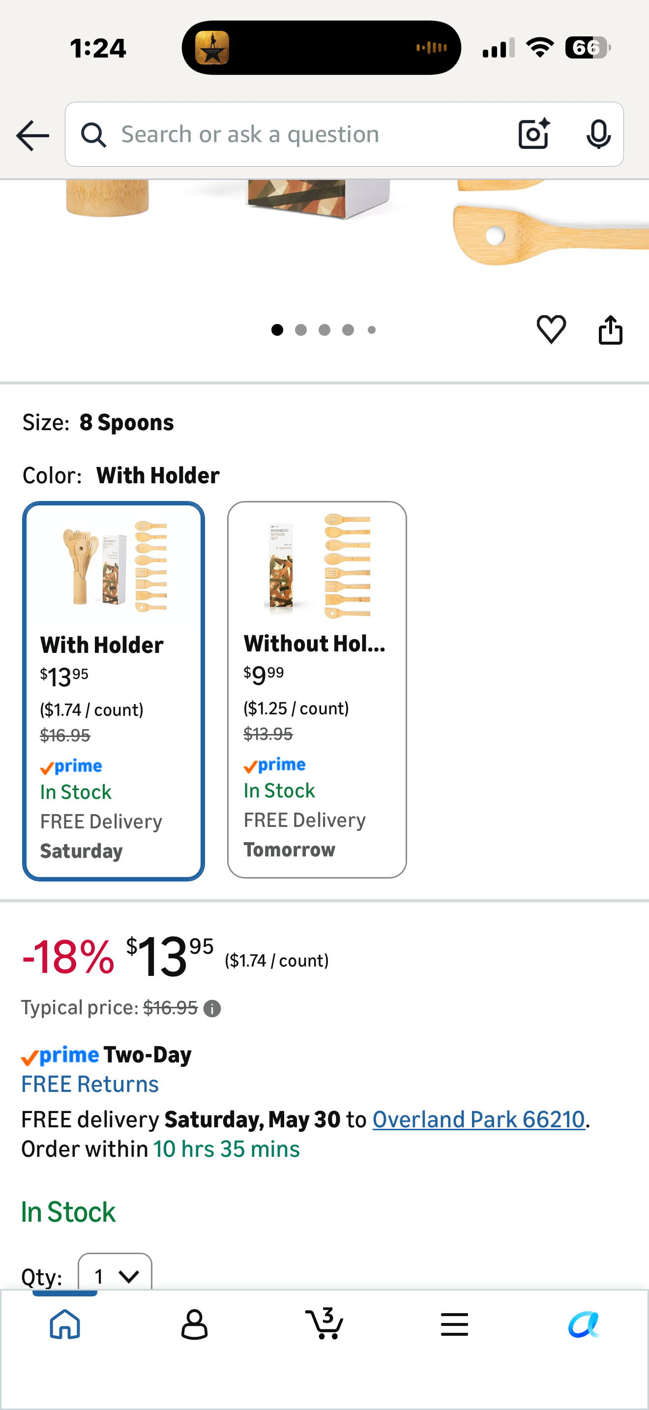 Bamboo Spoons for Cooking - Set of 8 Spoons with Holder - Wooden Cooking Spoons - Non-toxic & Organic Bamboo Cooking Utensils with Spoon Set & Spatula - Premium Kitchen Utensils