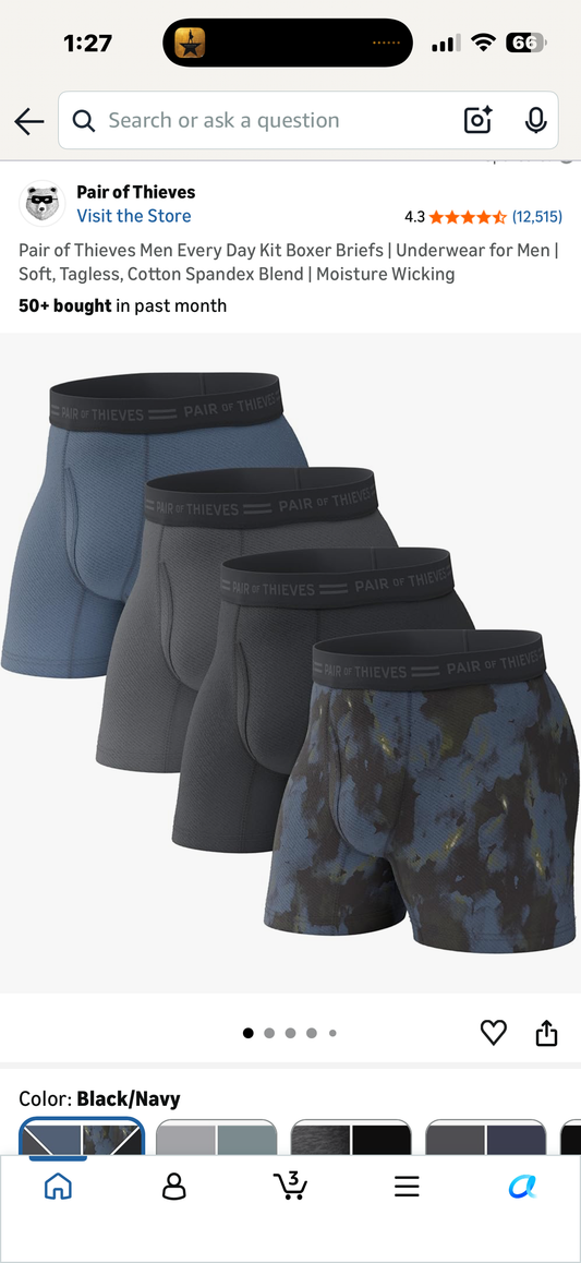 Pair of Thieves Men Every Day Kit Boxer Briefs | Underwear for Men | Soft, Tagless, Cotton Spandex Blend | Moisture Wicking (Size XL)