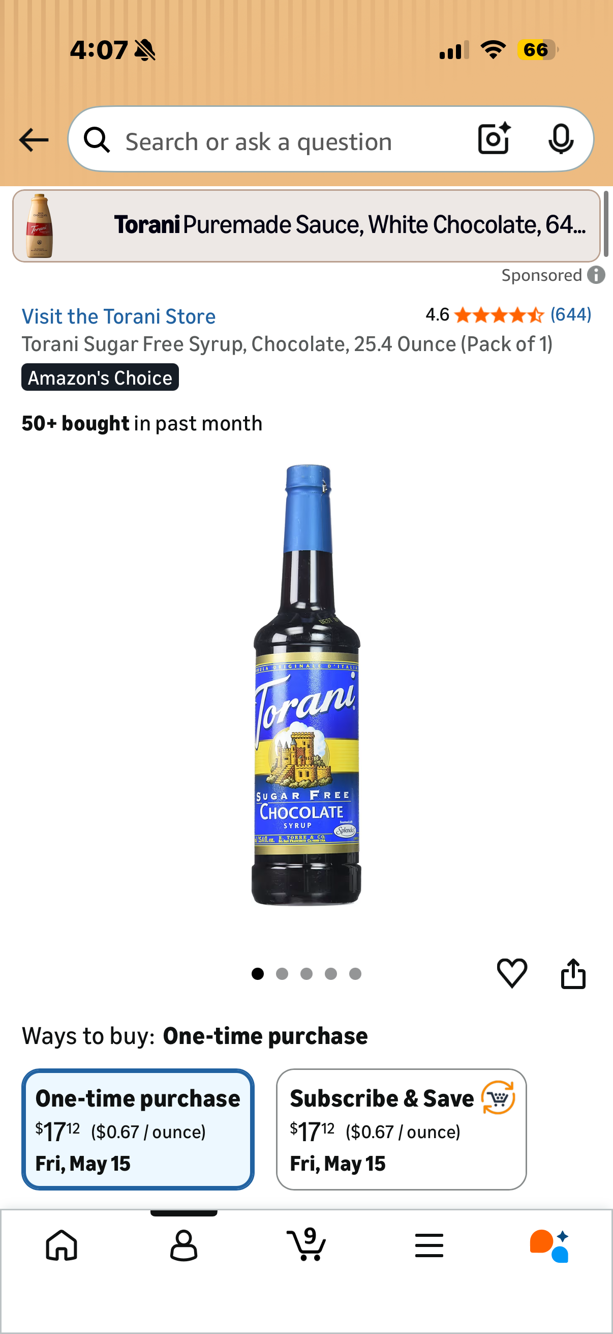 Torani Sugar Free Syrup, Chocolate, 25.4 Ounce (Pack of 1)