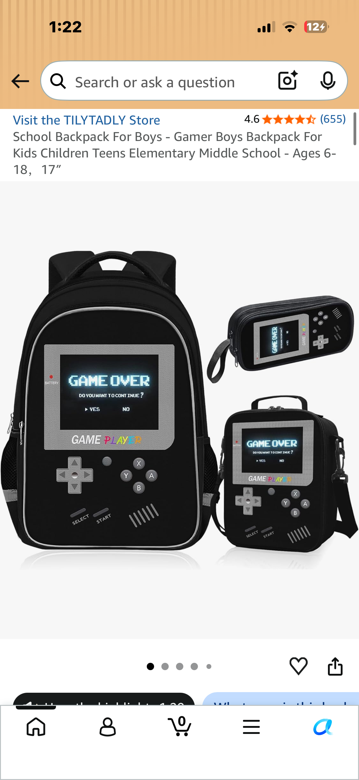 School Backpack For Gamer, Backpack For Kids, Children, Teens, Elementary, Middle School