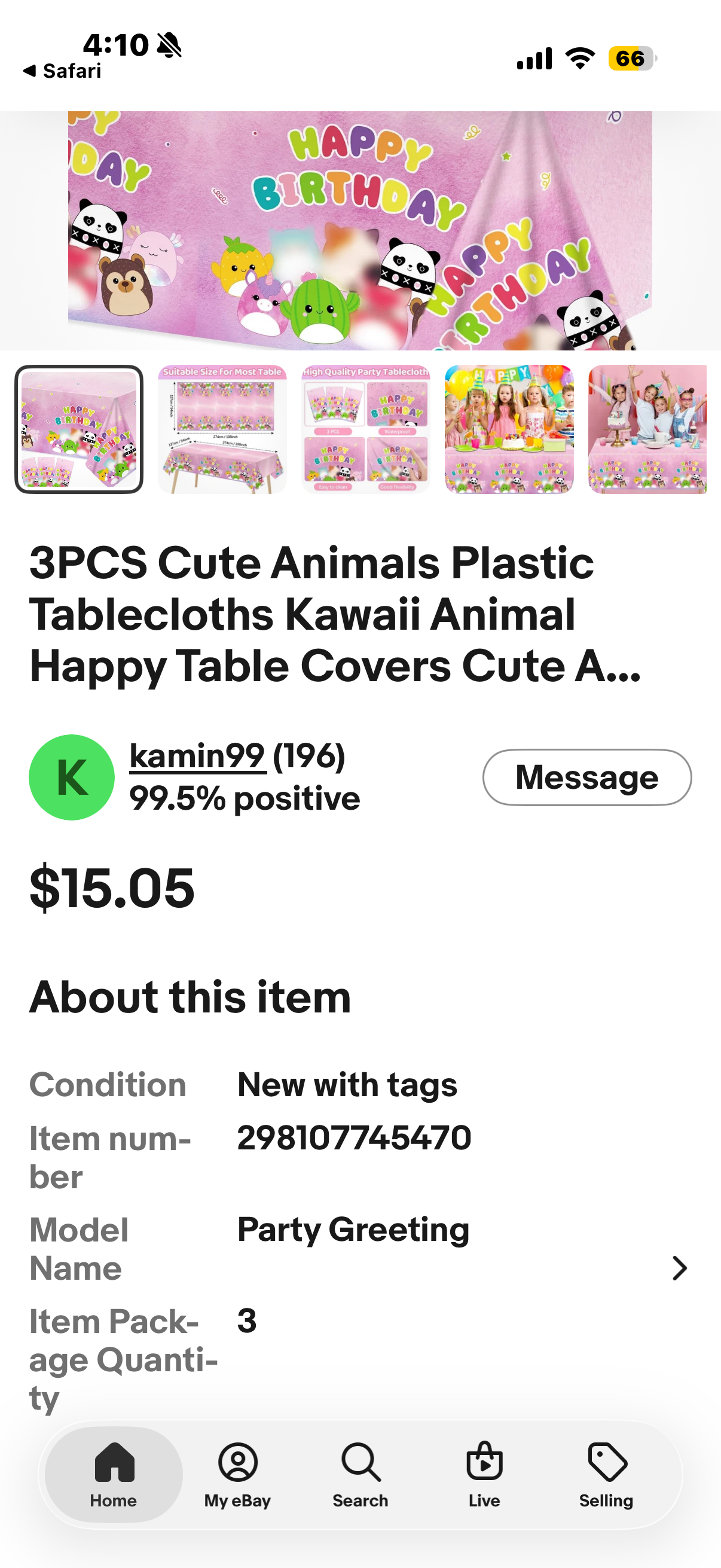 3PCS Cute Animals Plastic Tablecloths Kawaii Animal Happy Birthday Table Covers Cute Animals Birthday Decorations Cartoon Animal Party Disposable Tablecloth for Kids Baby Shower Party Table Decoration