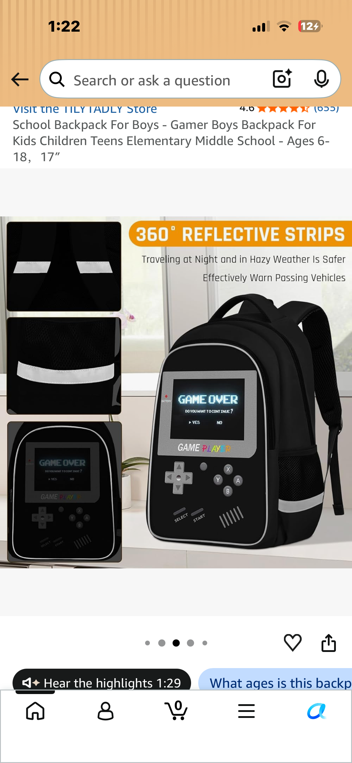 School Backpack For Gamer, Backpack For Kids, Children, Teens, Elementary, Middle School