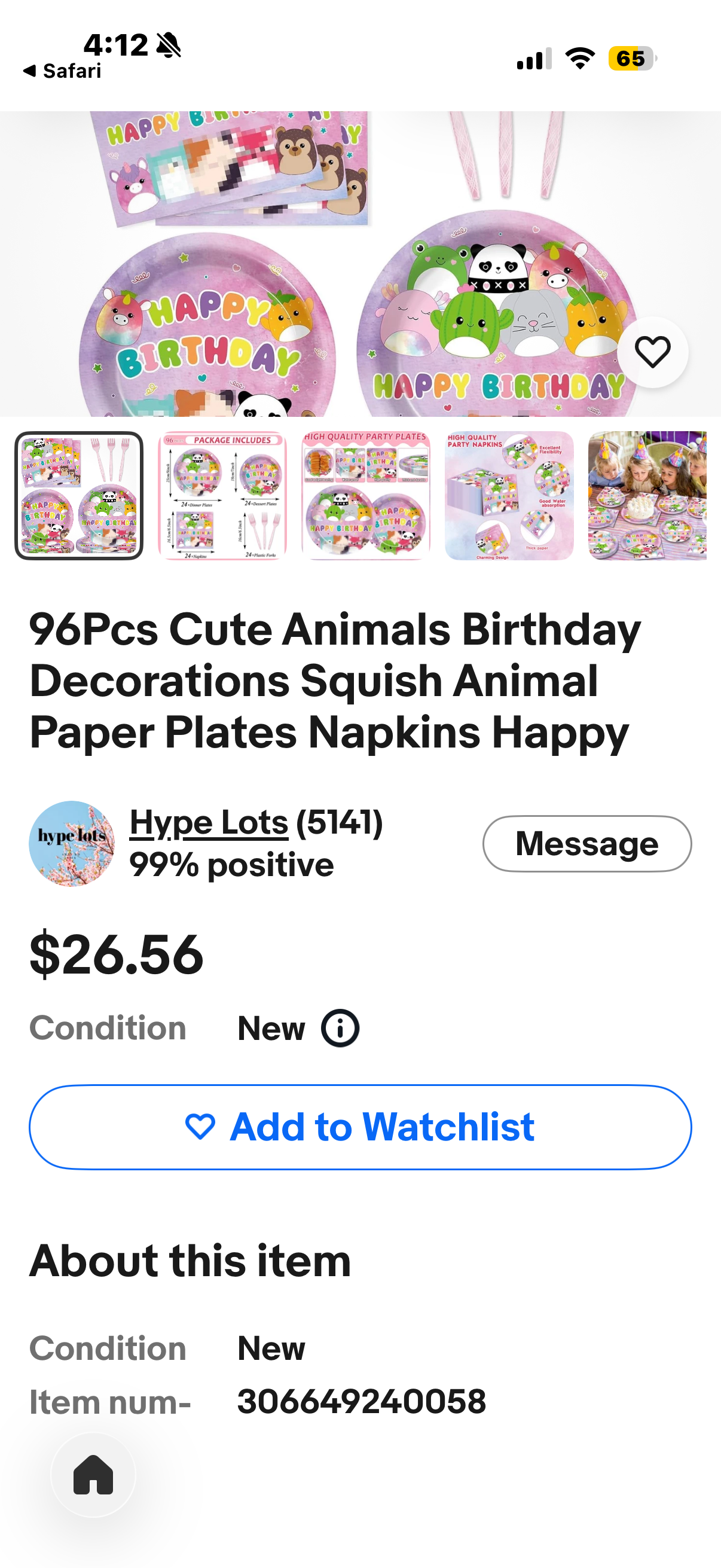 96Pcs Cute Animals Birthday Party Decorations Kawaii Animal Paper Plates Napkins Squish Animal Happy Birthday Disposable Tableware Dinnerware Supplies for Cute Animals Themed Party Favor Serve 24
