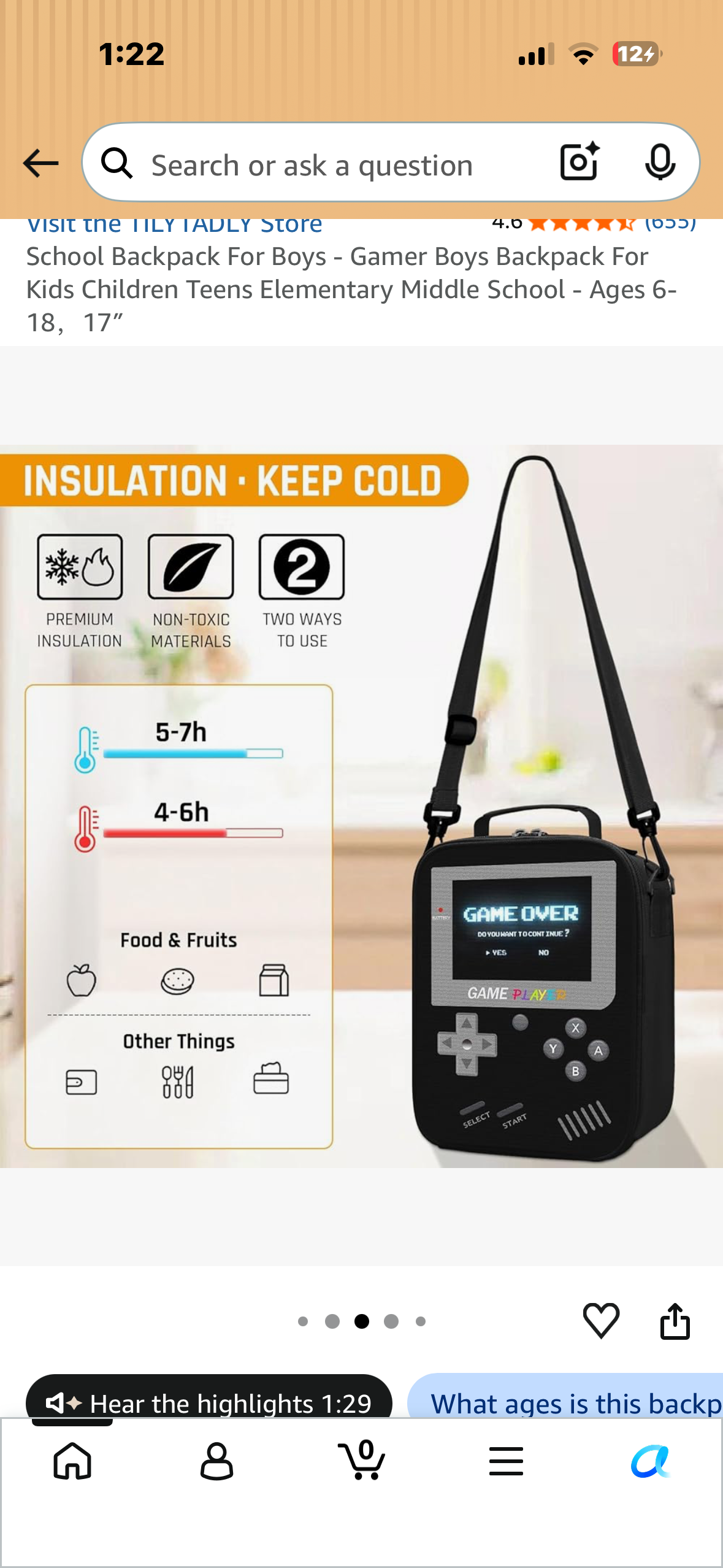 School Backpack For Gamer, Backpack For Kids, Children, Teens, Elementary, Middle School