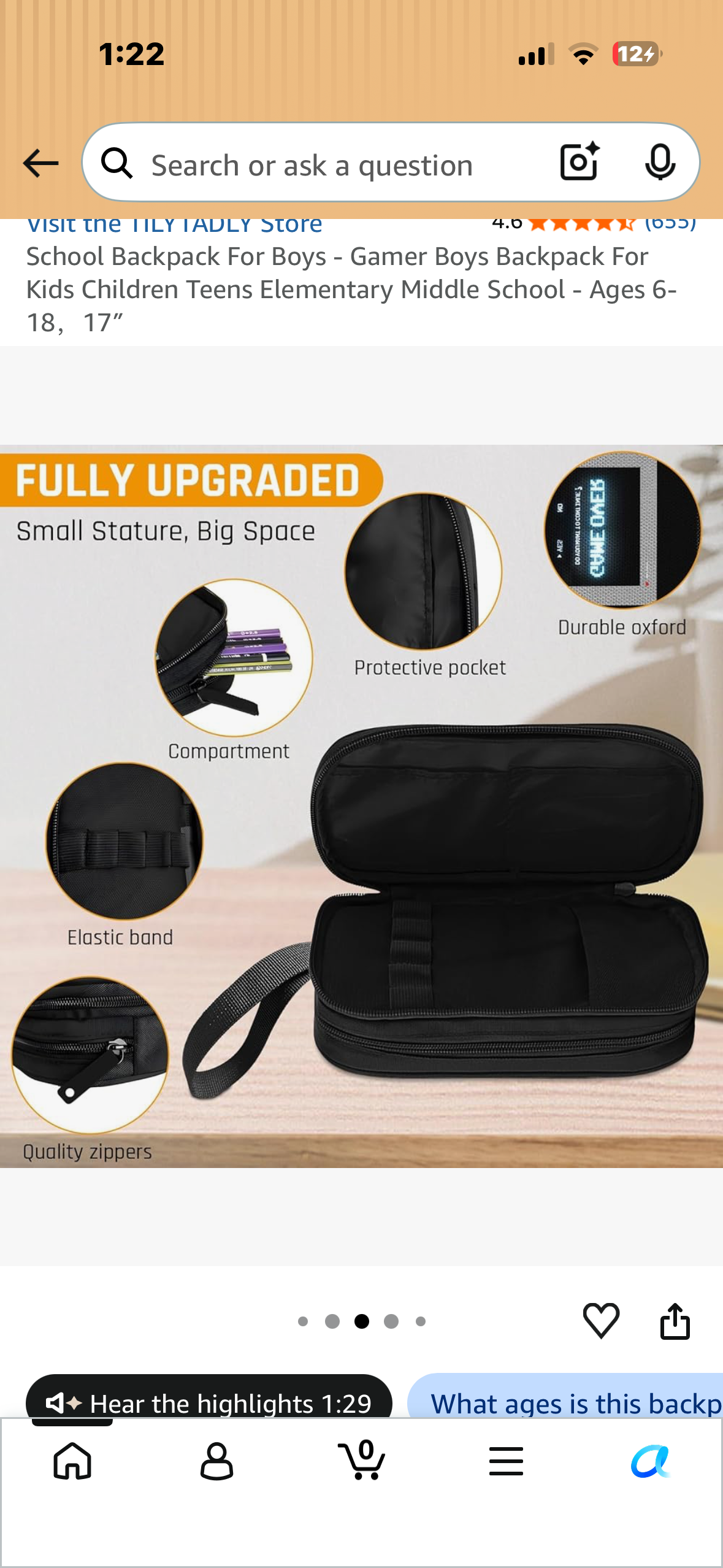 School Backpack For Gamer, Backpack For Kids, Children, Teens, Elementary, Middle School