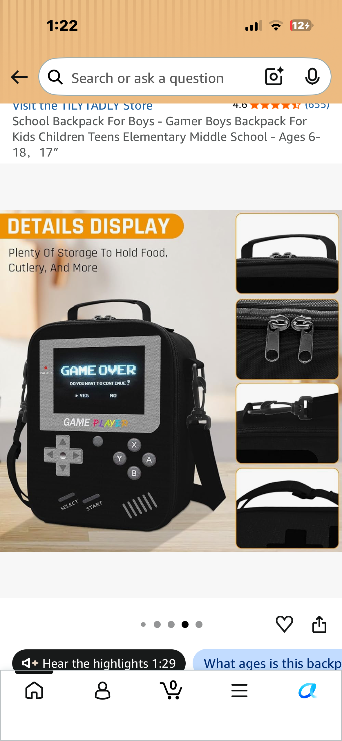 School Backpack For Gamer, Backpack For Kids, Children, Teens, Elementary, Middle School