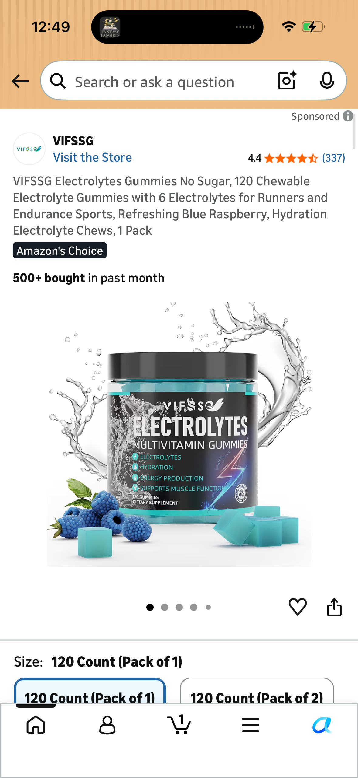 VIFSSG Electrolytes Gummies No Sugar, 120 Chewable Electrolyte Gummies with 6 Electrolytes for Runners and Endurance Sports, Refreshing Blue Raspberry, Hydration Electrolyte Chews, 1 Pack