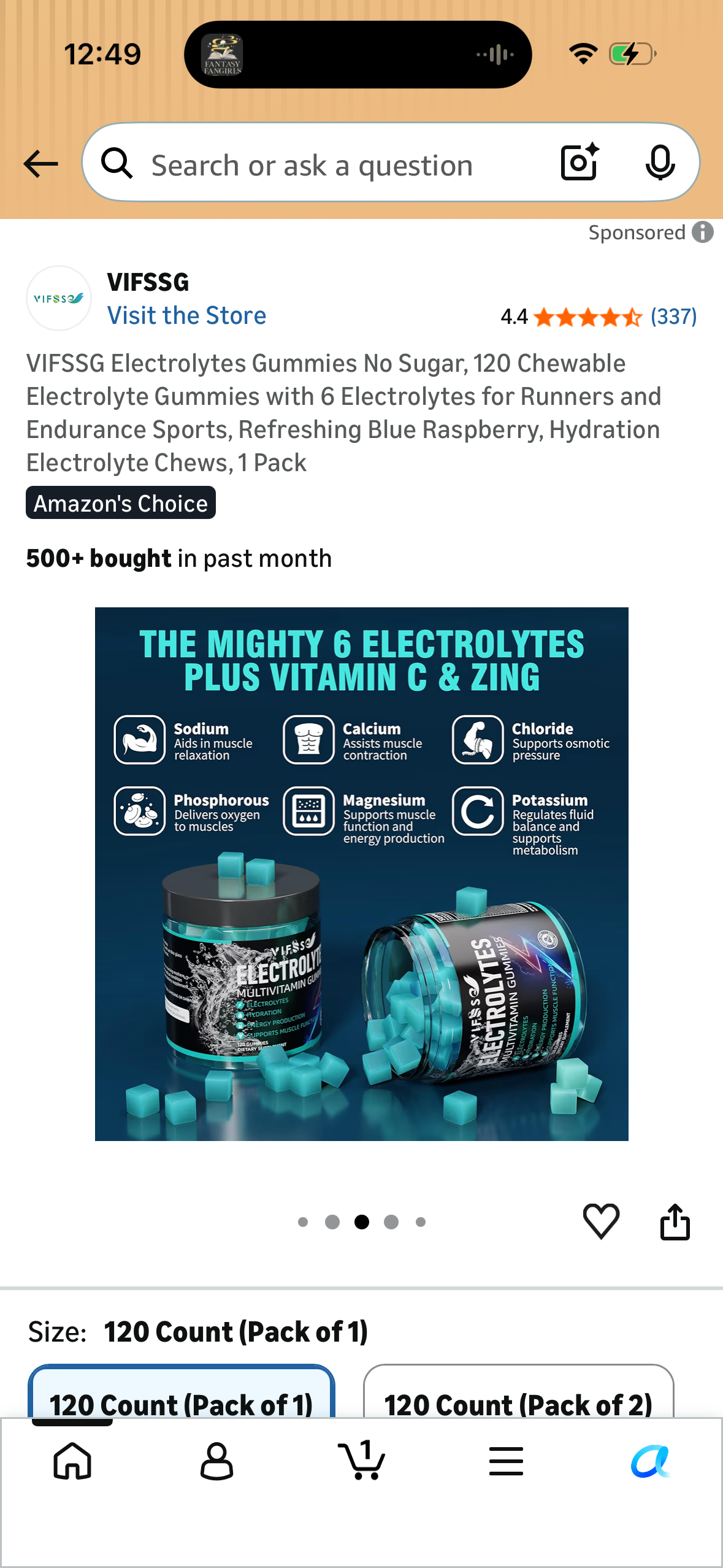 VIFSSG Electrolytes Gummies No Sugar, 120 Chewable Electrolyte Gummies with 6 Electrolytes for Runners and Endurance Sports, Refreshing Blue Raspberry, Hydration Electrolyte Chews, 1 Pack