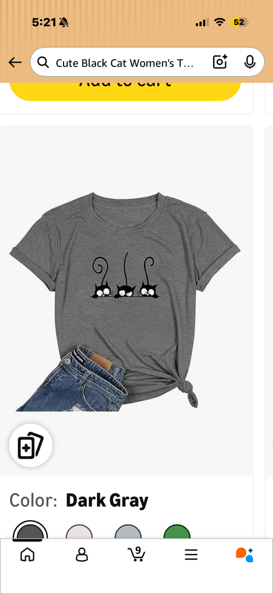 Cute Black Cat Women's T Shirts Summer Tops Simple Graphic Shirts Short Sleeve Vacation Casual Tee-Apricot ( Sizes M, XL, XXL)