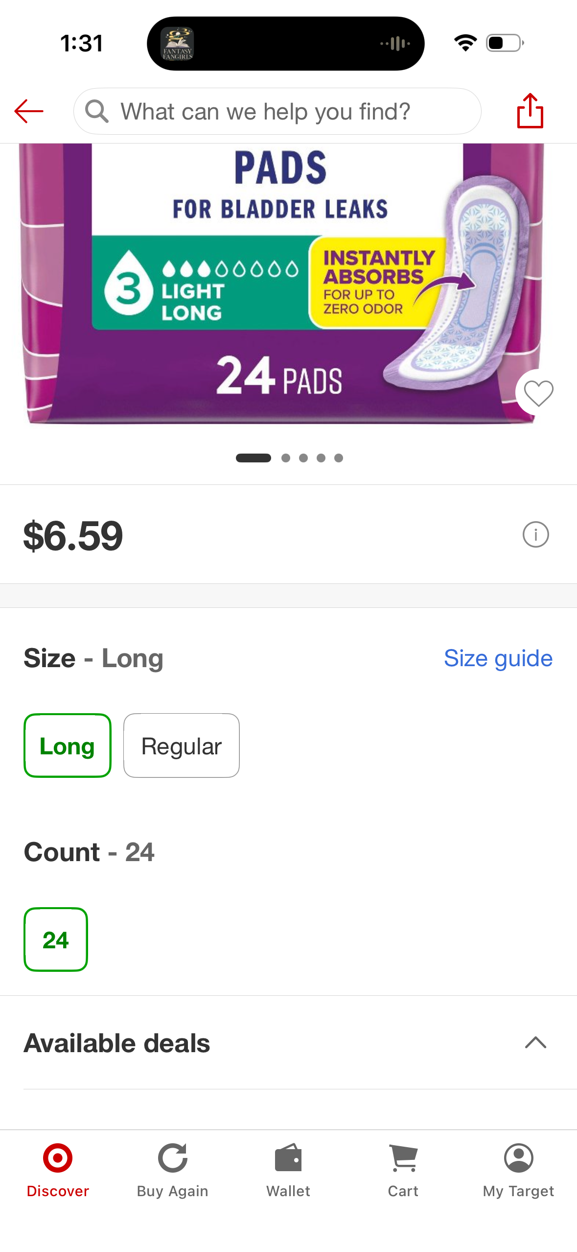 Poise Postpartum Incontinence Bladder Control Pads for Women - Light Absorbency - Long Length - 24ct