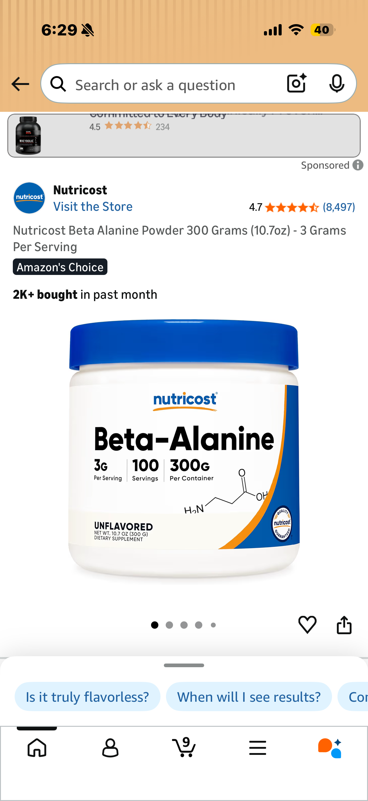 Nutricost Beta Alanine Powder 300 Grams (10.7oz) - 3 Grams Per Serving
