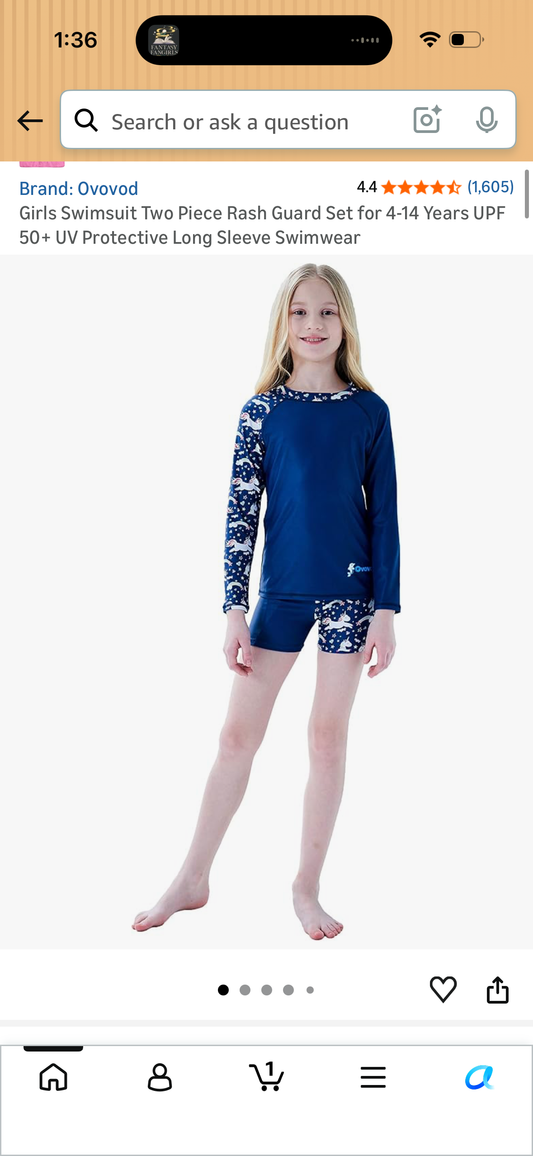 Girls Swimsuit Two Piece Rash Guard Set for 4-14 Years UPF 50+ UV Protective Long Sleeve Swimwear (Size 11-12 Years)