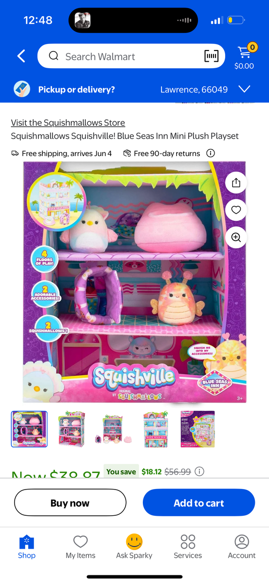 Squishmallows Squishville! Blue Seas Inn Mini Plush Playset