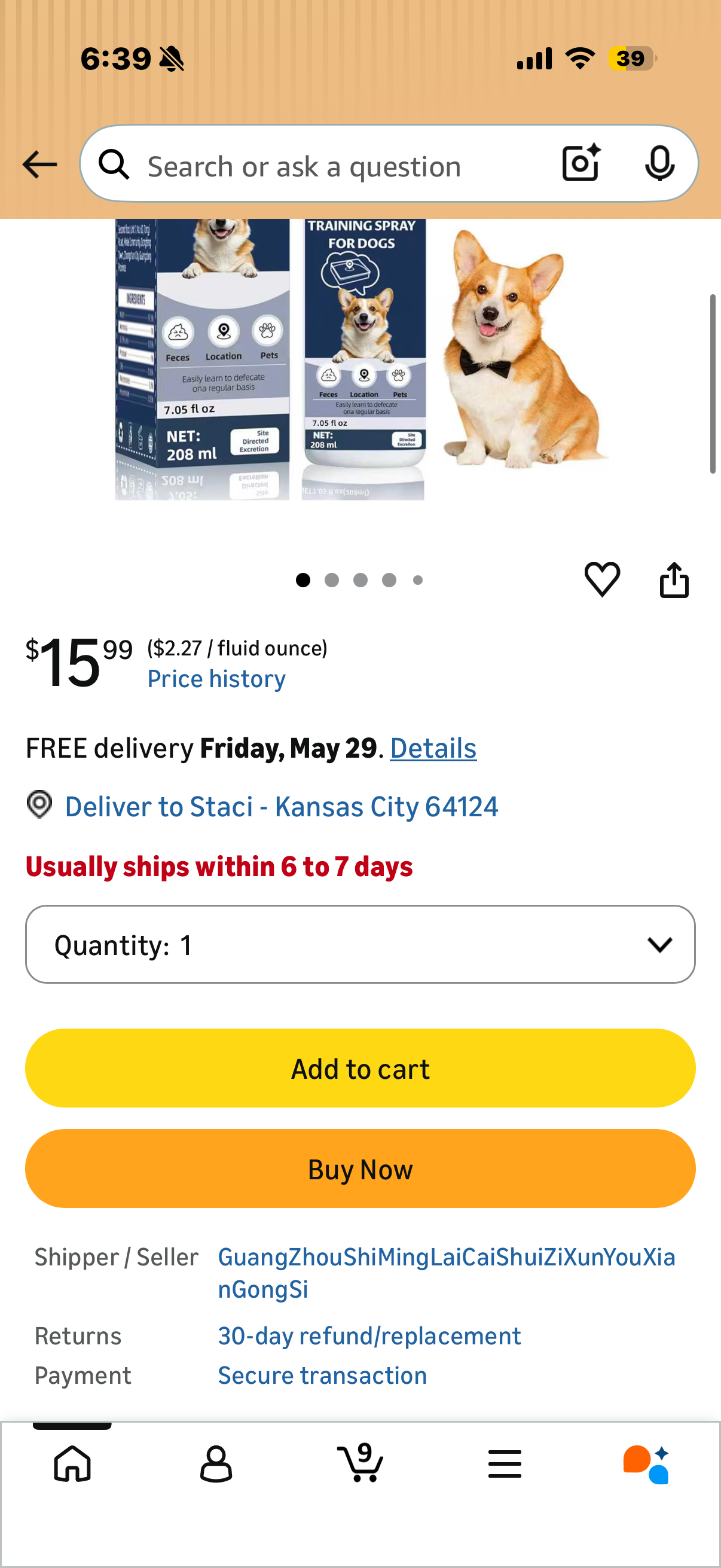 Potty Training Spray for Dogs,Puppy Potty Training Spray,Address Canine Inappropriate Elimination Habits | Proven HousebreakiHousebreng Methods for Indoor & Outdoor Environments 7.05 Oz