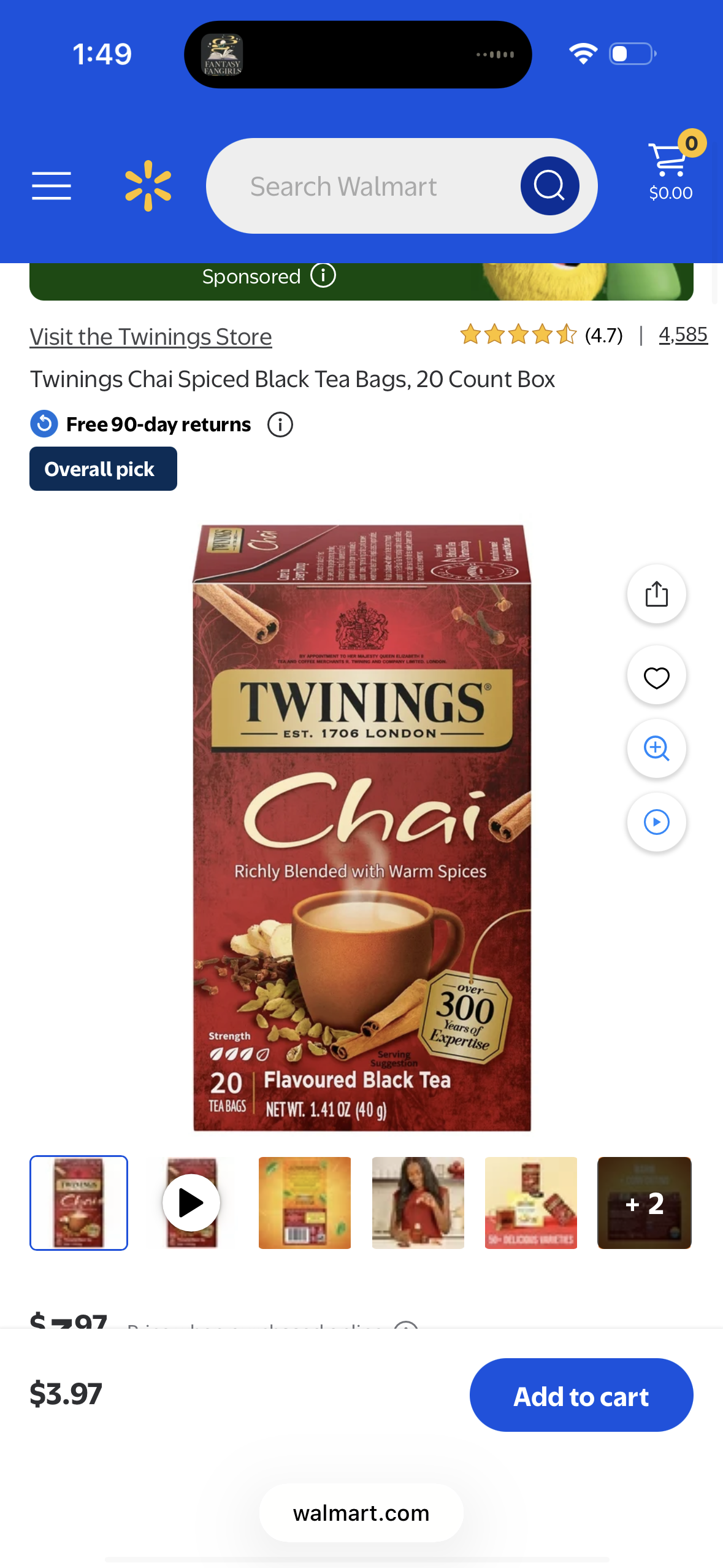 Twinings Chai Spiced Black Tea Bags, 20 Count Box