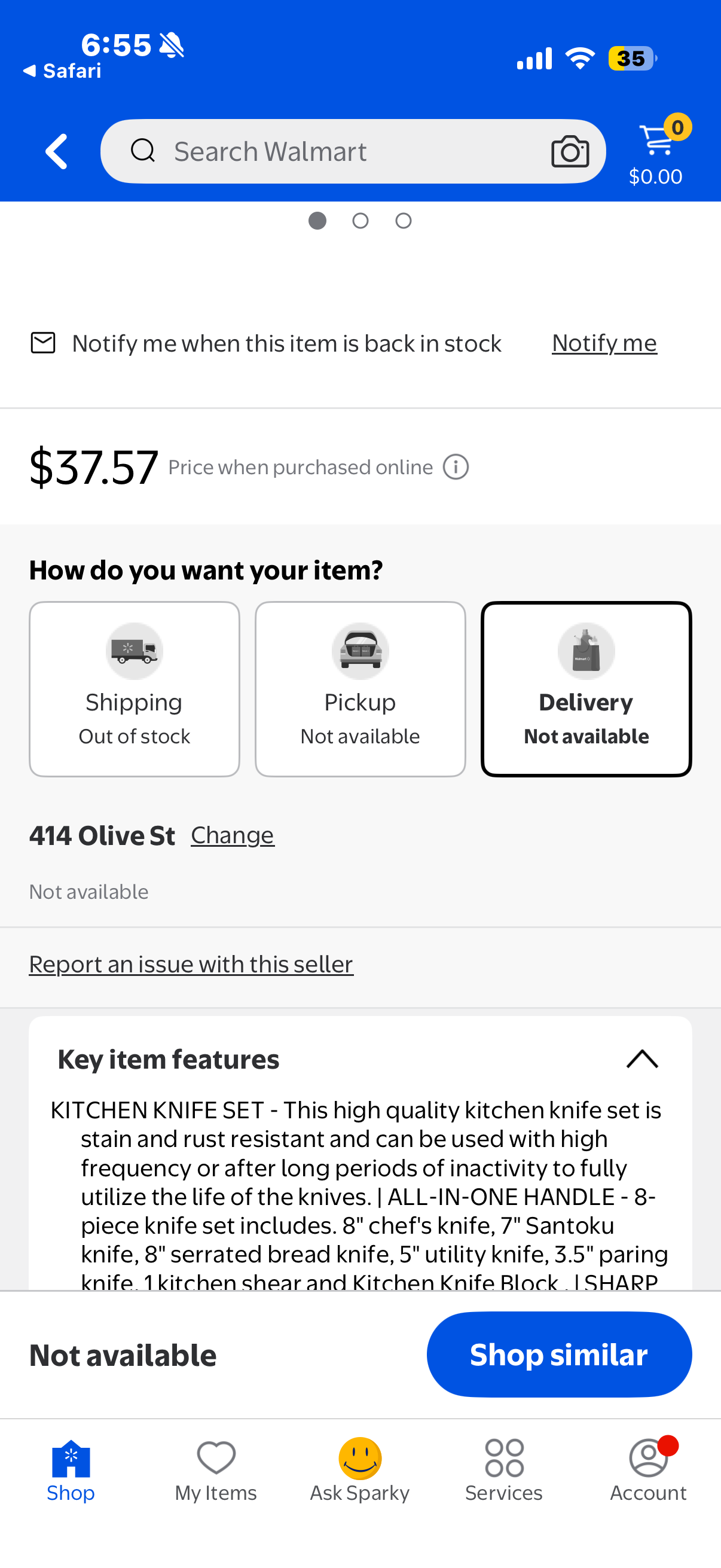 HUNTER.DUAL Knife Set, 8-Piece Kitchen Knife Set for Chef, Sharp Knife Set with Universal Knife Block, Anti-Rust Kitchen Knife Block Set, Ergonomical Design (Black) C101
