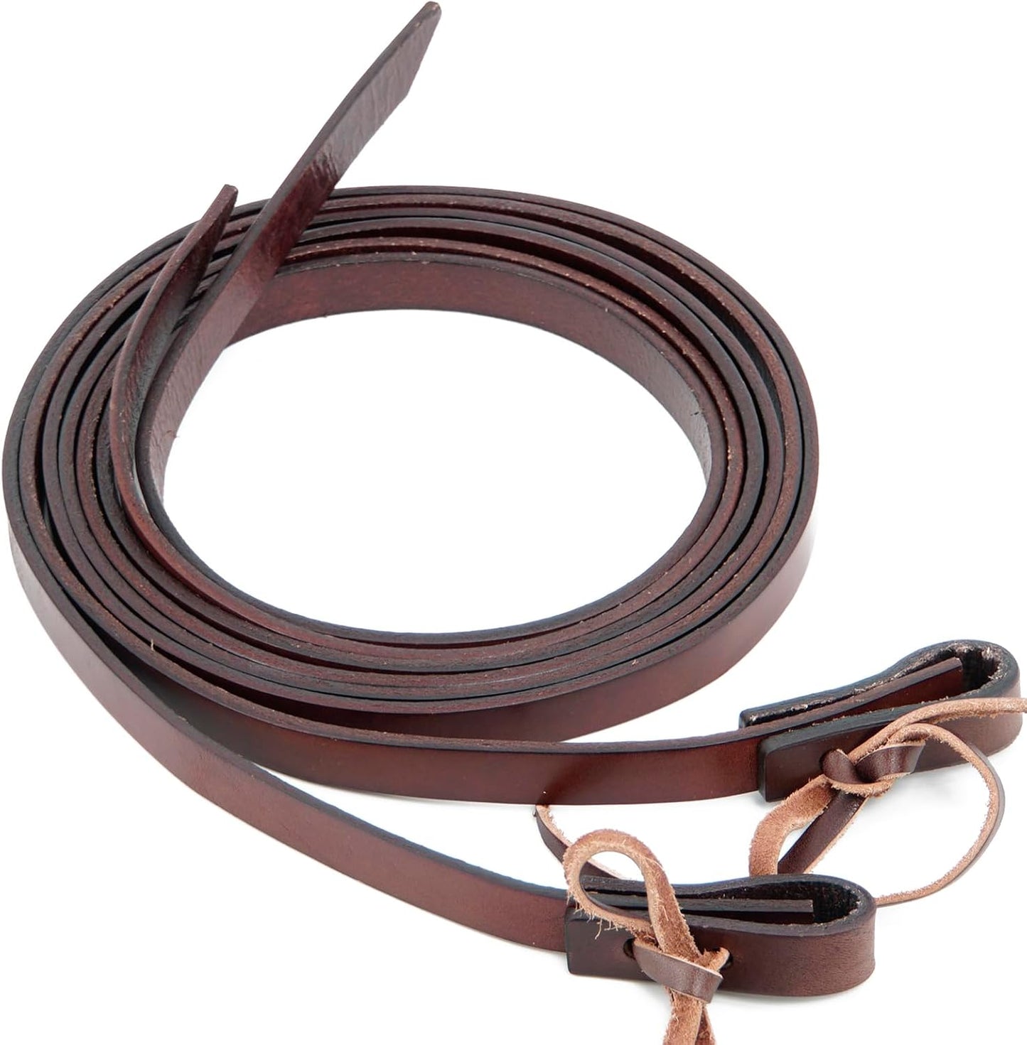 QMYBROW Western Horse Split Reins, Heavy Harness Leather, 5/8" x 7', Brown