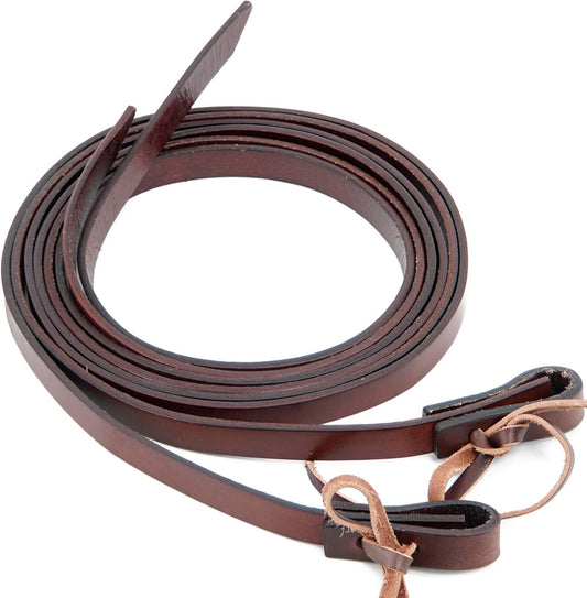 QMYBROW Western Horse Split Reins, Heavy Harness Leather, 5/8" x 7', Brown