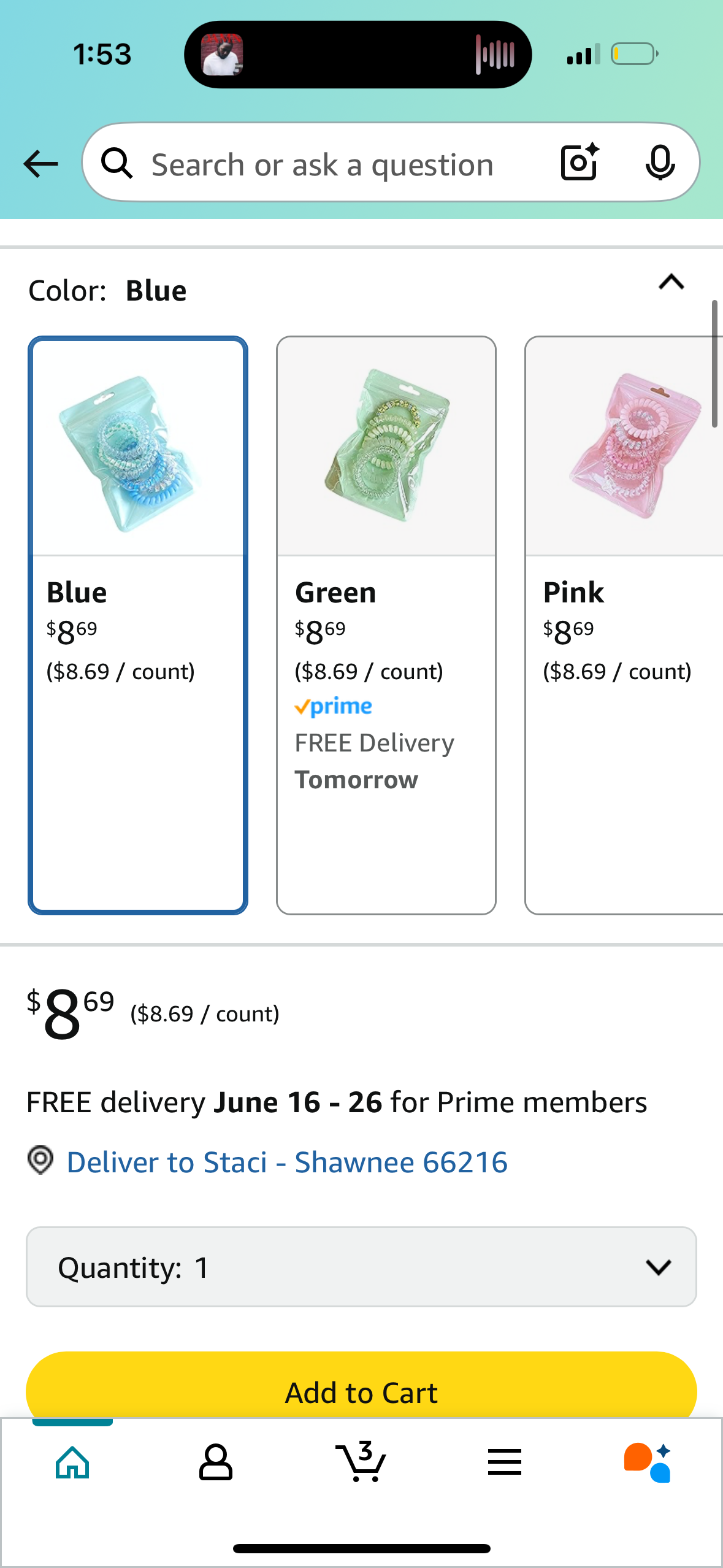 Spiral Hair Ties, 6pcs/set Multicolour Ponytail Holders For Woman Girls Telephone Cord Hair Coils For Thin Hair (Blue)
