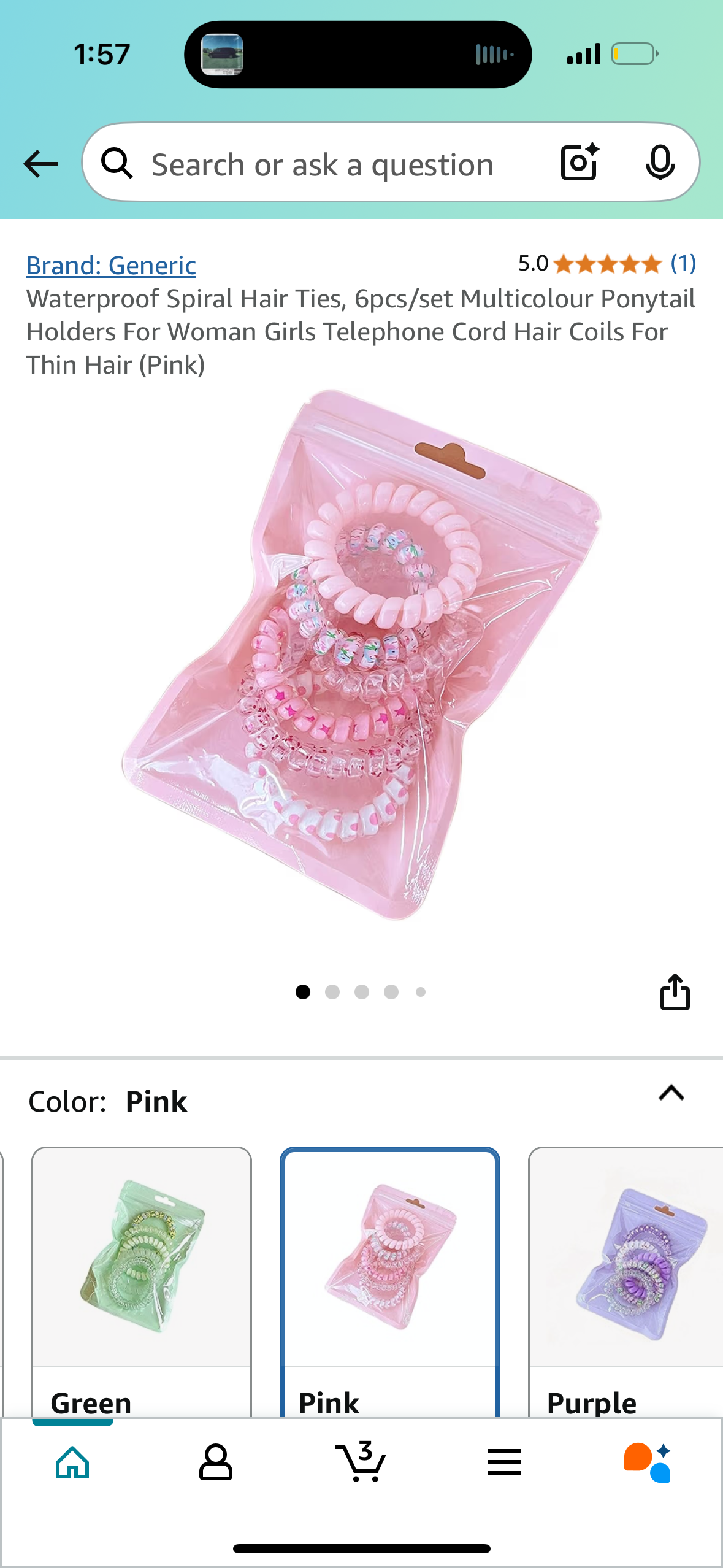 ‼️2 for the price  of 1 ‼️ Spiral Hair Ties, 6pcs/set Multicolour Ponytail Holders For Woman Girls Telephone Cord Hair Coils For Thin Hair (Pink)