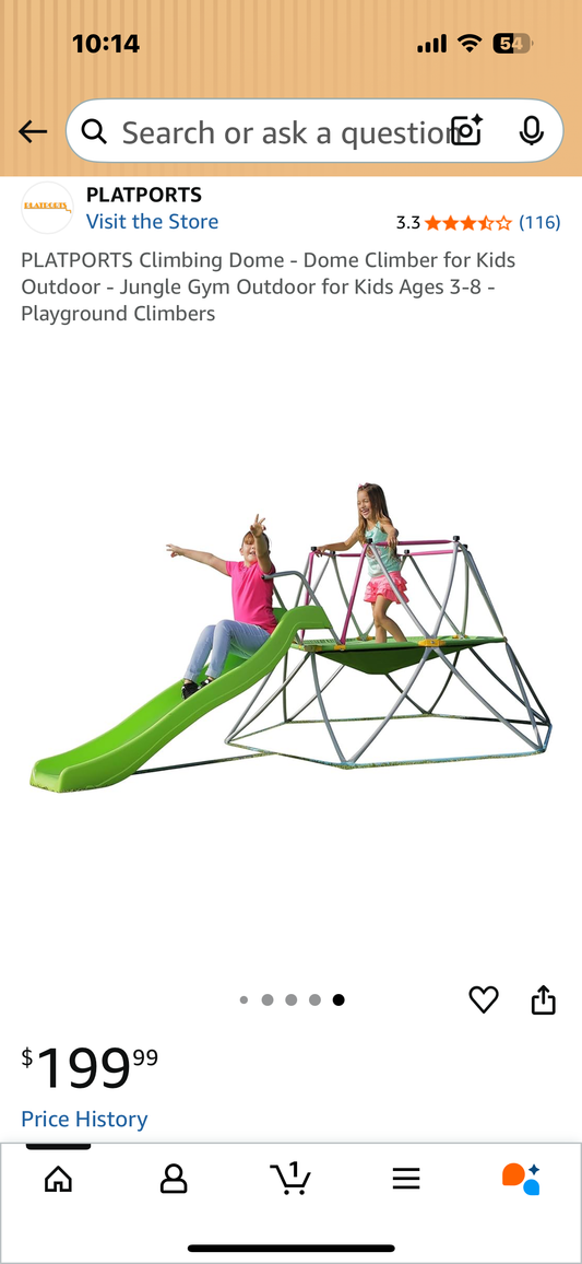 PLATPORTS Climbing Dome with Slide - Dome Climber for Kids Outdoor - Jungle Gym Outdoor for Kids Ages 3-8 - Playground Climbers (W519)