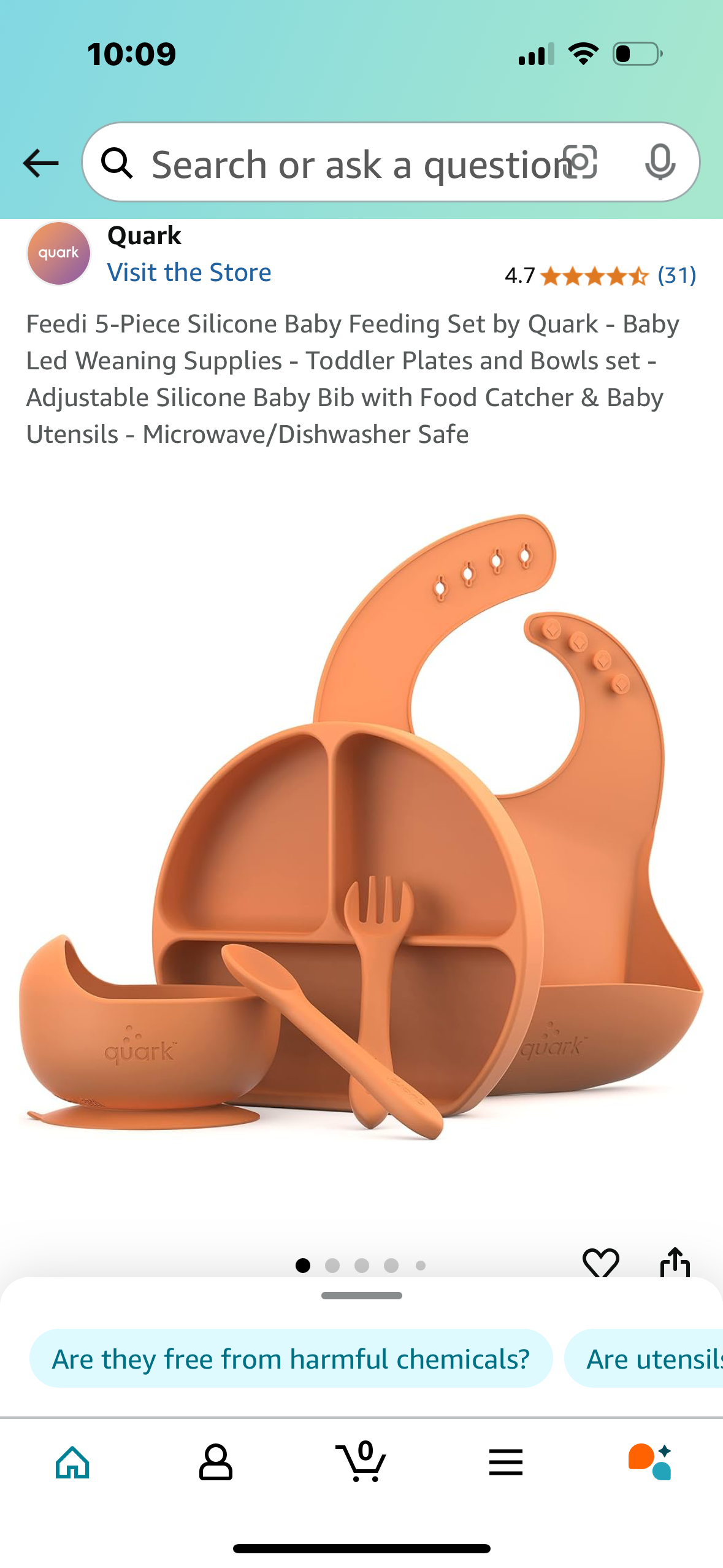 5-Piece Silicone Baby Feeding Set Weaning Supplies - Toddler Plates and Bowls set - Adjustable Silicone Baby Bib with Food Catcher & Baby Utensils - Microwave/Dishwasher Safe