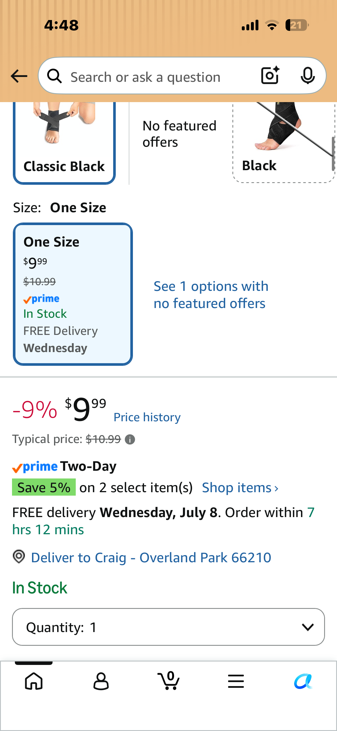 Bracoo Ankle Support Brace For Men & Women, Adjustable Compression Sleeve Strap Wrap, Sprain, Arthritis, Pain Relief, Sports Injuries and Recovery, Breathable Neoprene Brace, FS10 (Classic Gray, One Size)