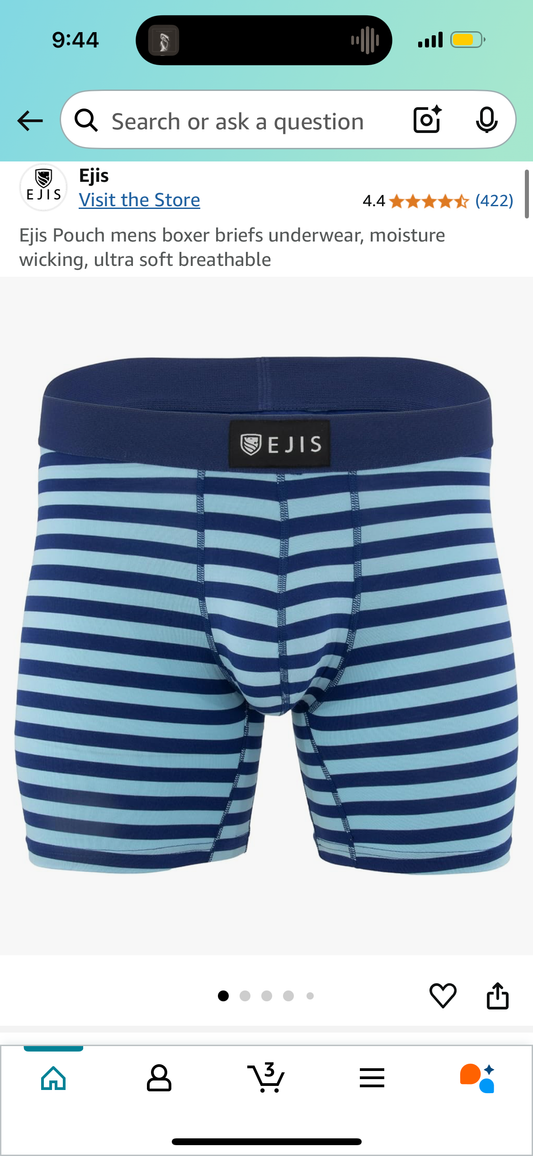 Ejis Pouch mens boxer briefs underwear, moisture wicking, ultra soft breathable