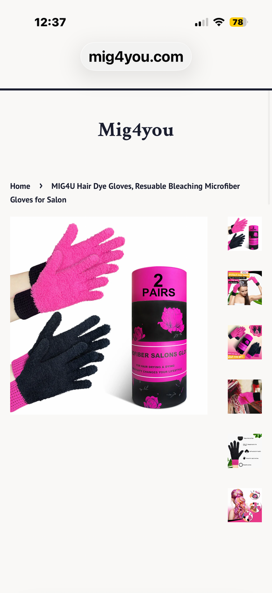 MIG4U 2 Pairs Hair Dye Gloves Microfiber, Blend Bleach Glove for Hair Salon Supplies - Reusable Gloves for Hair Coloring & Dyeing no (Copy)