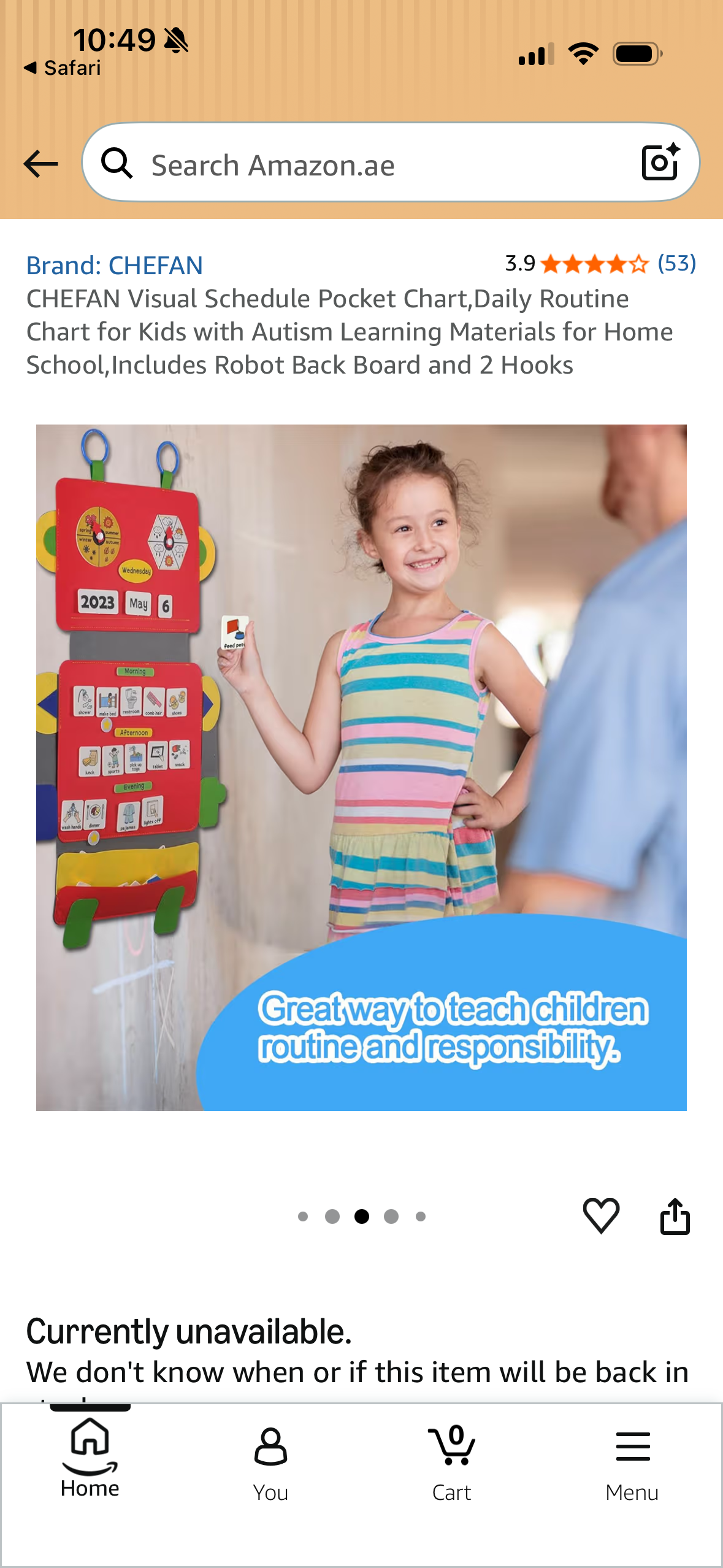 CHEFAN Visual Schedule Pocket Chart,Daily Routine Chart for Kids with Autism Learning Materials for Home School,Includes Robot Back Board and 2 Hooks