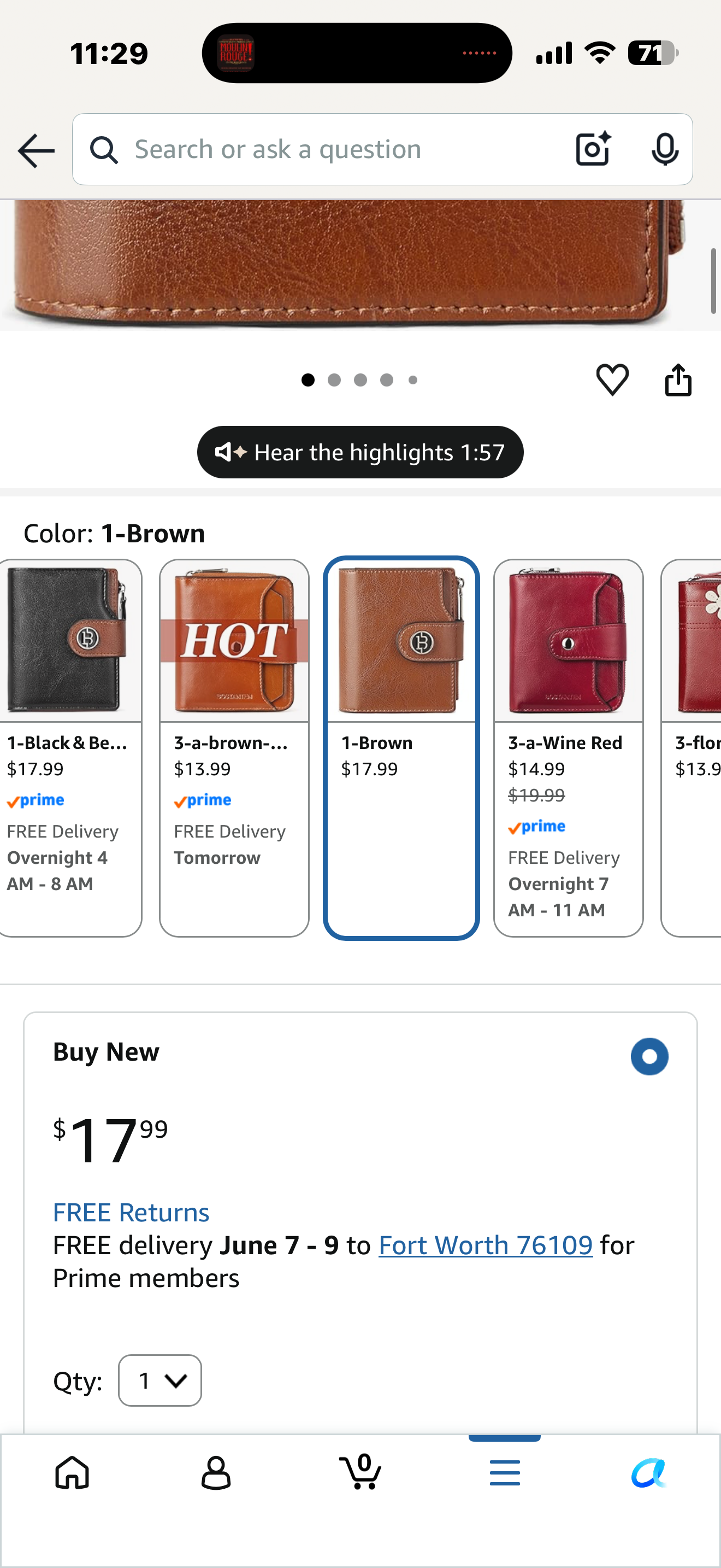 BOSTANTEN Women Leather Wallet Small RFID Blocking Bifold Zipper Pocket Wallet Card Case with ID Window Brown
