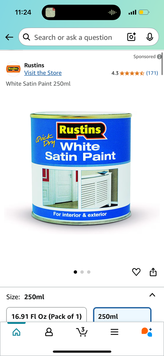 Rustins Quick Dry White Satin Paint