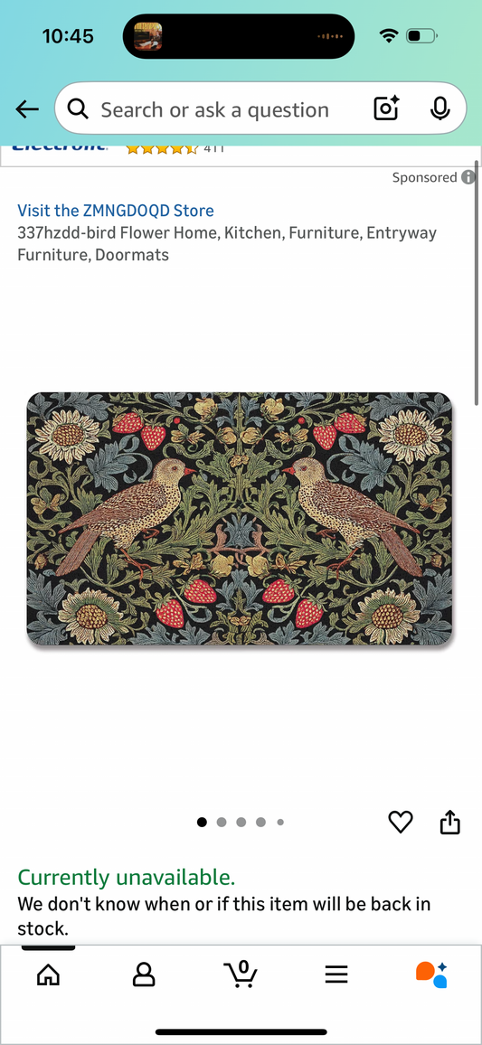 Bird & Flower 30”x17” Doormat