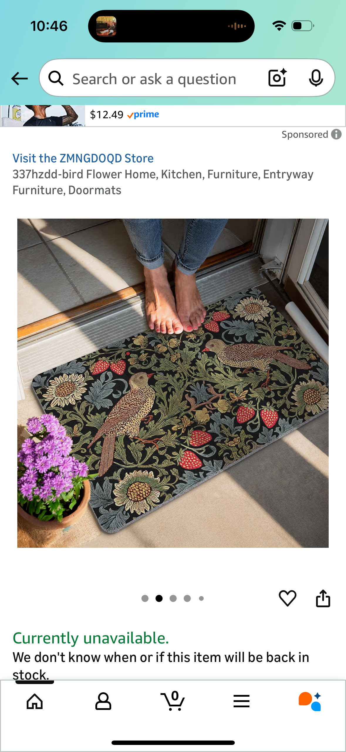 Bird & Flower 30”x17” Doormat