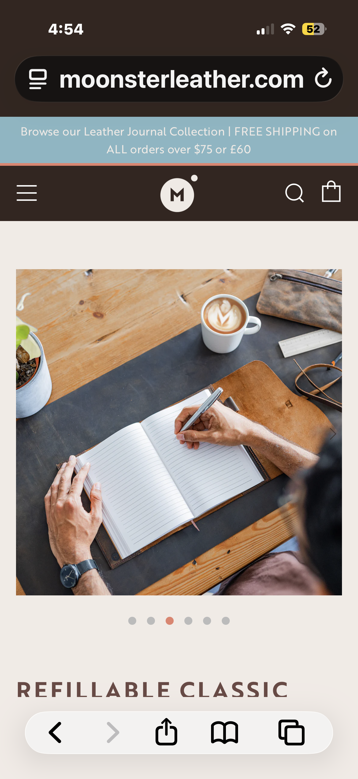 LEATHER REFILLABLE CLASSIC JOURNAL (LINED)