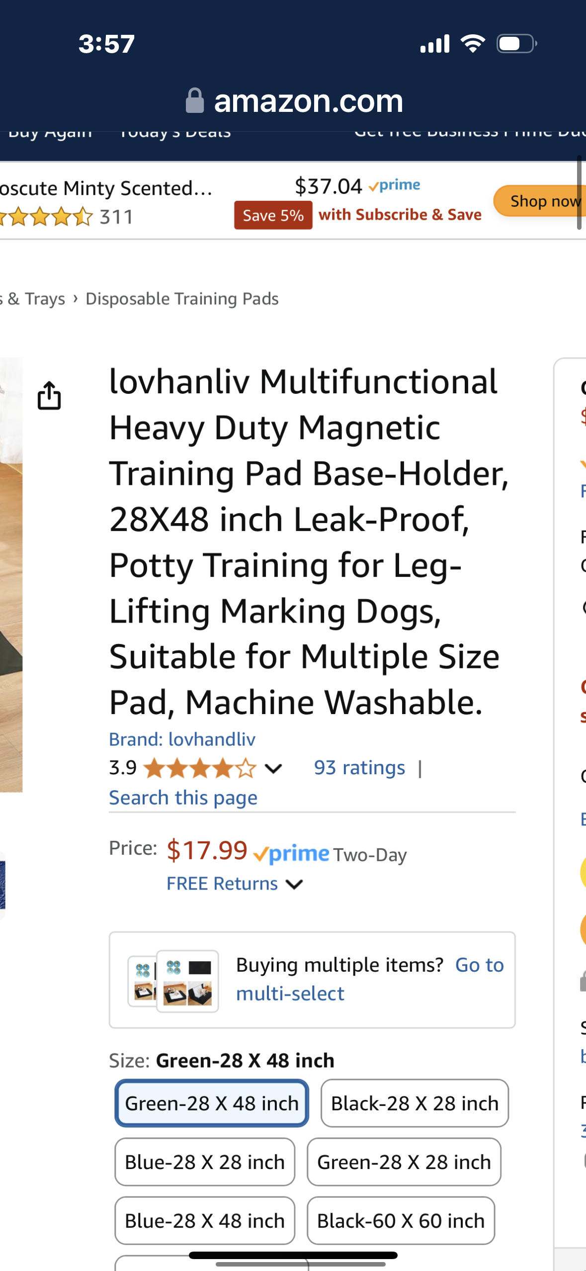 lovhanliv Multifunctional Heavy Duty Magnetic Training Pad Base-Holder, 28X48 inch Leak-Proof, Potty Training for Leg-Lifting Marking Dogs, Suitable for Multiple Size Pad, Machine Washable.