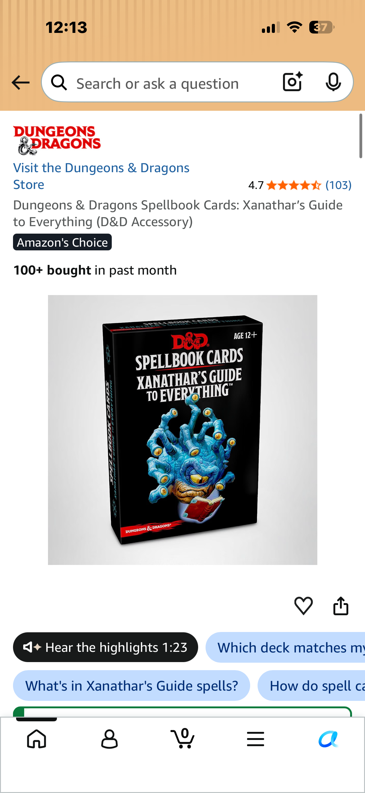 Dungeons & Dragons Spellbook Cards: Xanathar’s Guide to Everything (D&D Accessory)