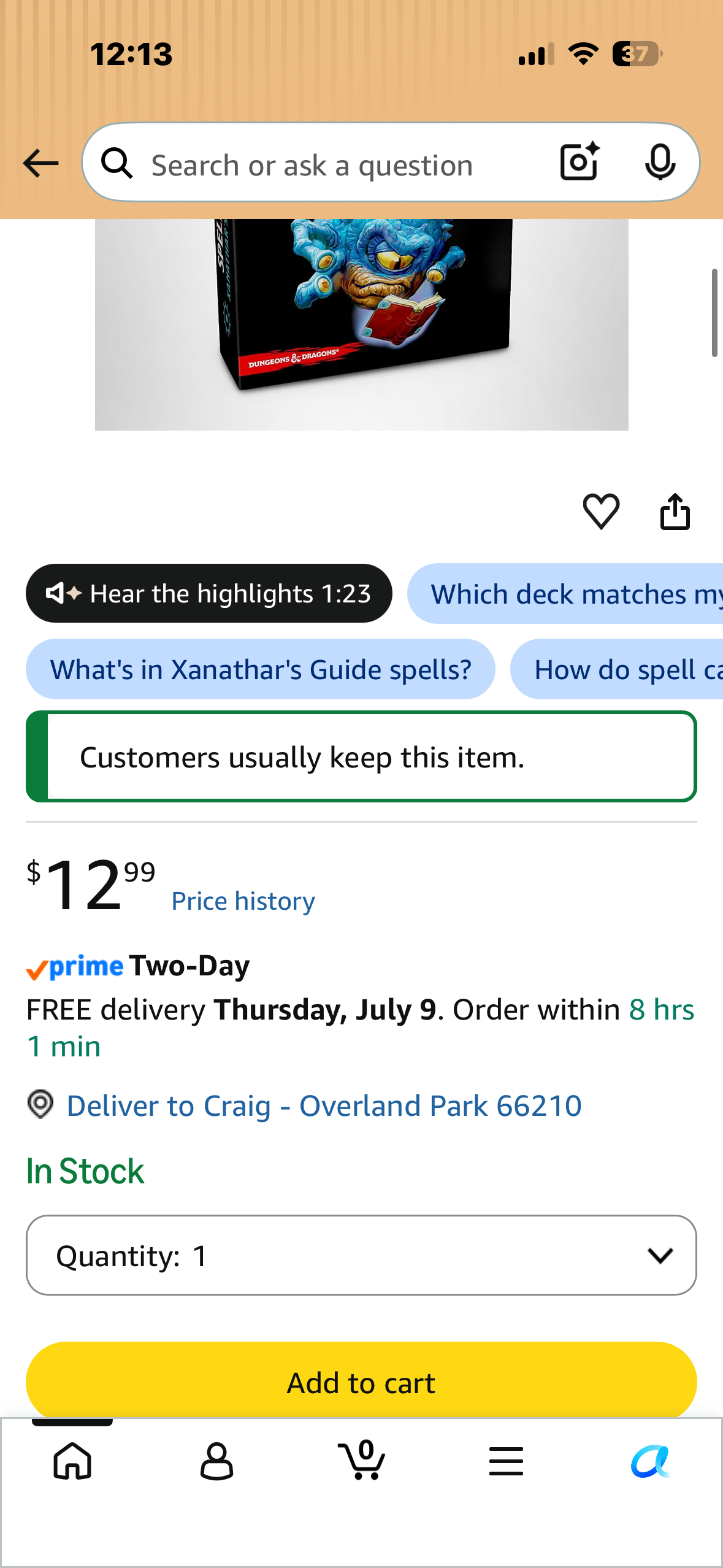 Dungeons & Dragons Spellbook Cards: Xanathar’s Guide to Everything (D&D Accessory)
