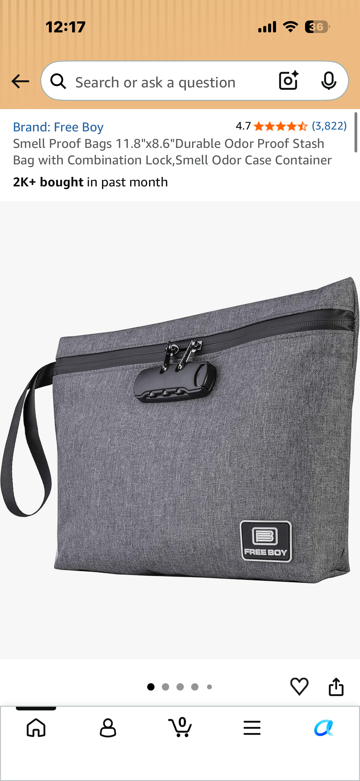 Smell Proof Bags 11.8"x8.6"Durable Odor Proof Stash Bag with Combination Lock,Smell Odor Case Container