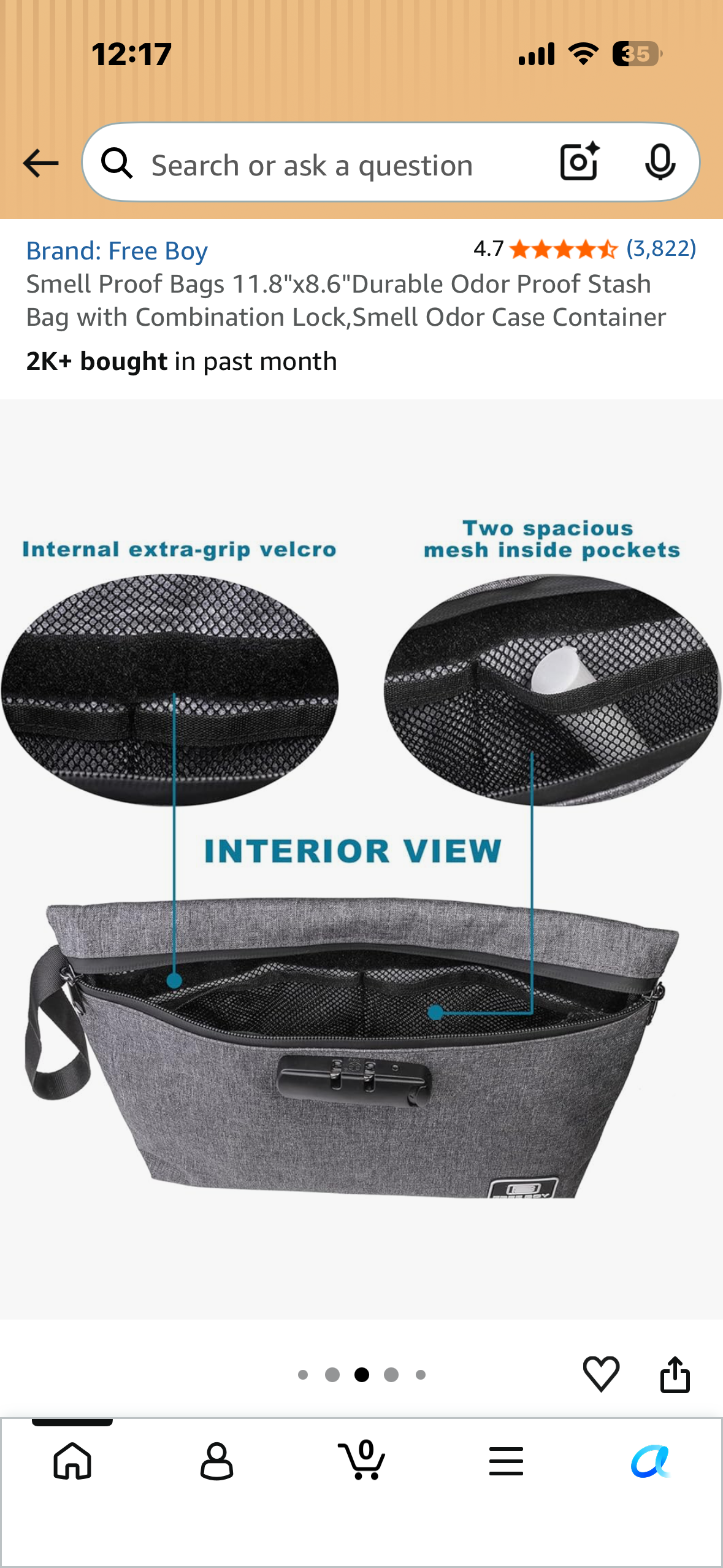 Smell Proof Bags 11.8"x8.6"Durable Odor Proof Stash Bag with Combination Lock,Smell Odor Case Container
